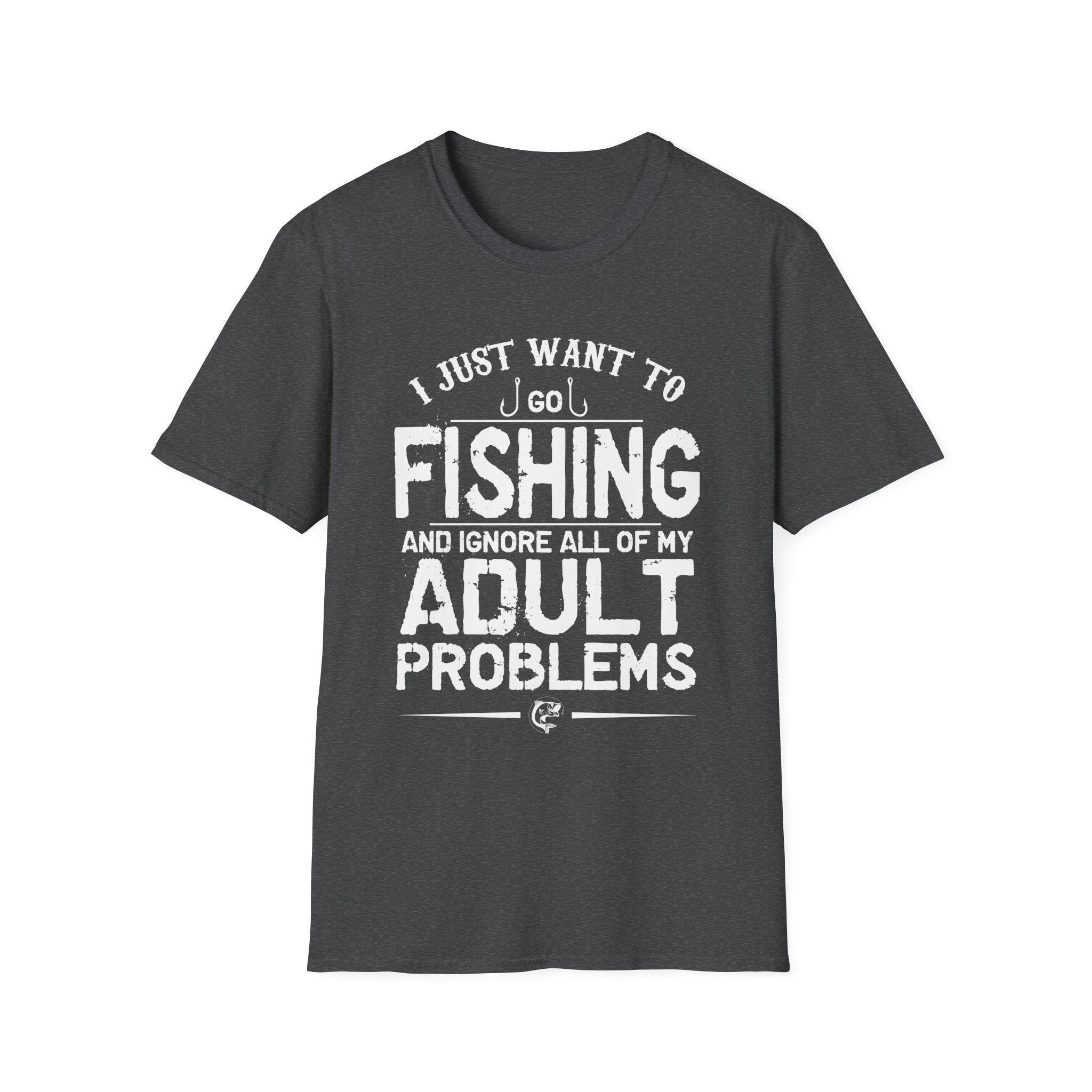 I Just Want to Fish Unisex Softstyle T-Shirt - Funny Fishing Apparel