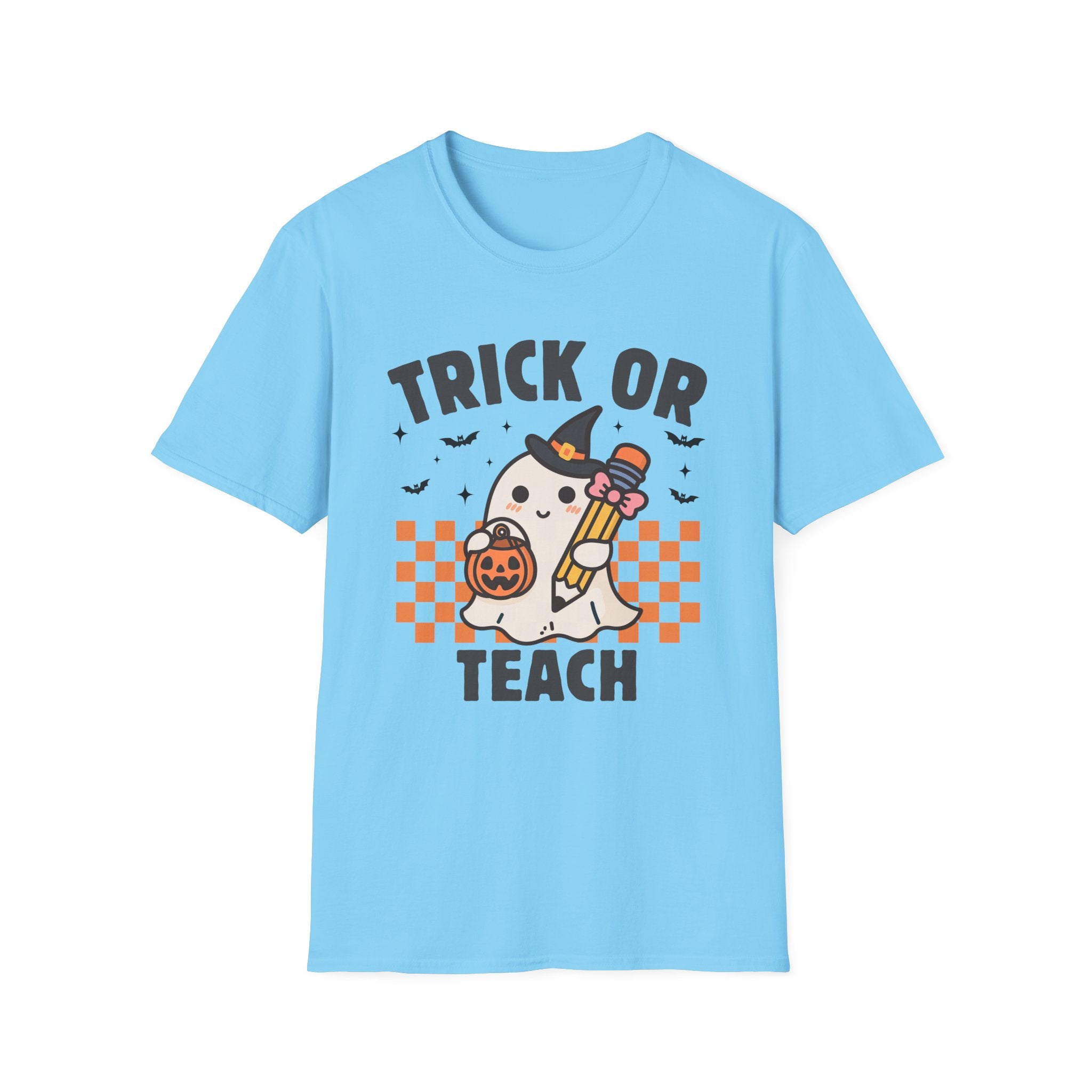 Teacher T-Shirt, Cute Ghost Design, Perfect for Fall, Trick or Teach, Unisex Tee, Gift for Teachers