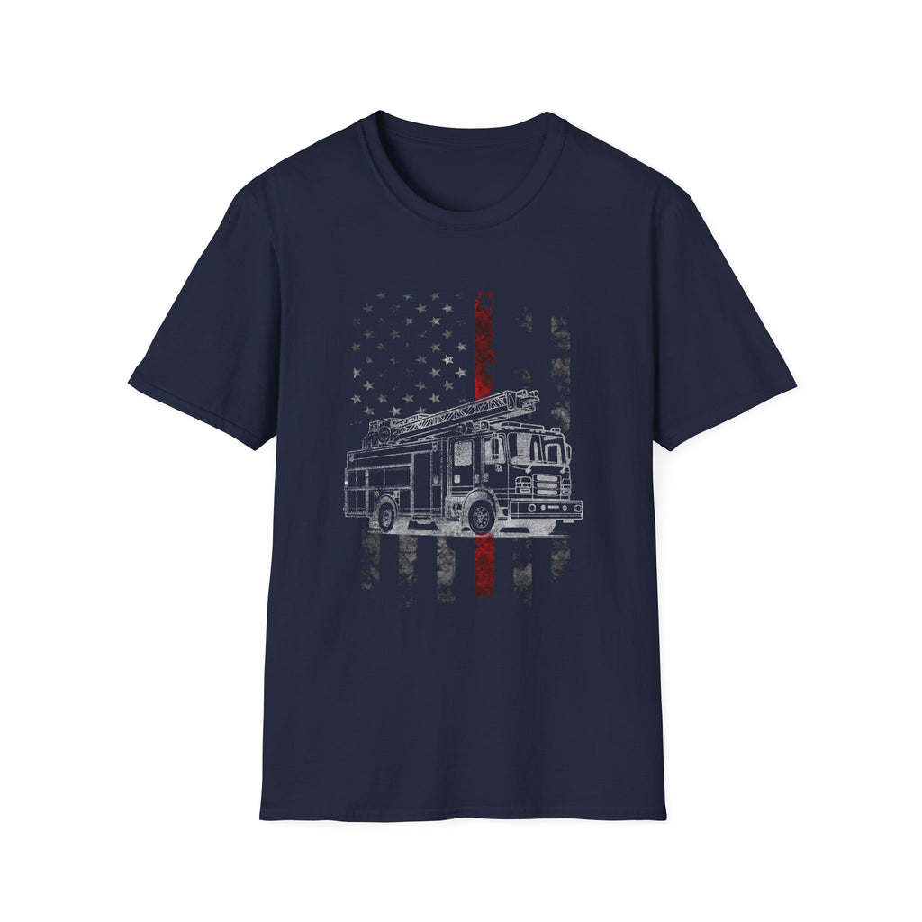 Patriotic Firefighter Graphic T-Shirt | Unisex Softstyle Tee for Heroes,,,..