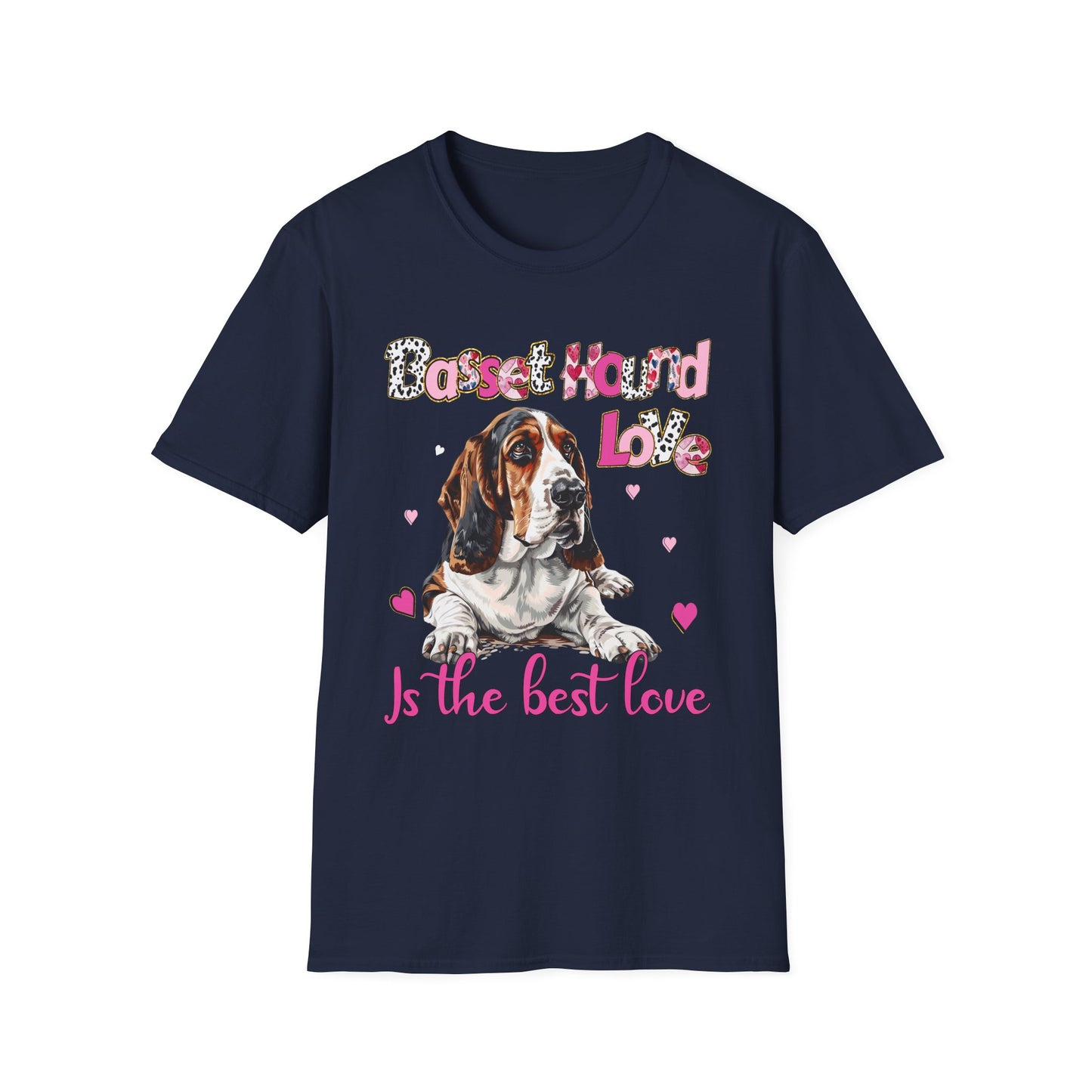 Basset Hound Love T-Shirt, Dog Lover Gift, Pet Owner Apparel, Cute Graphic Tee, Fun Animal Shirt, Birthday Present