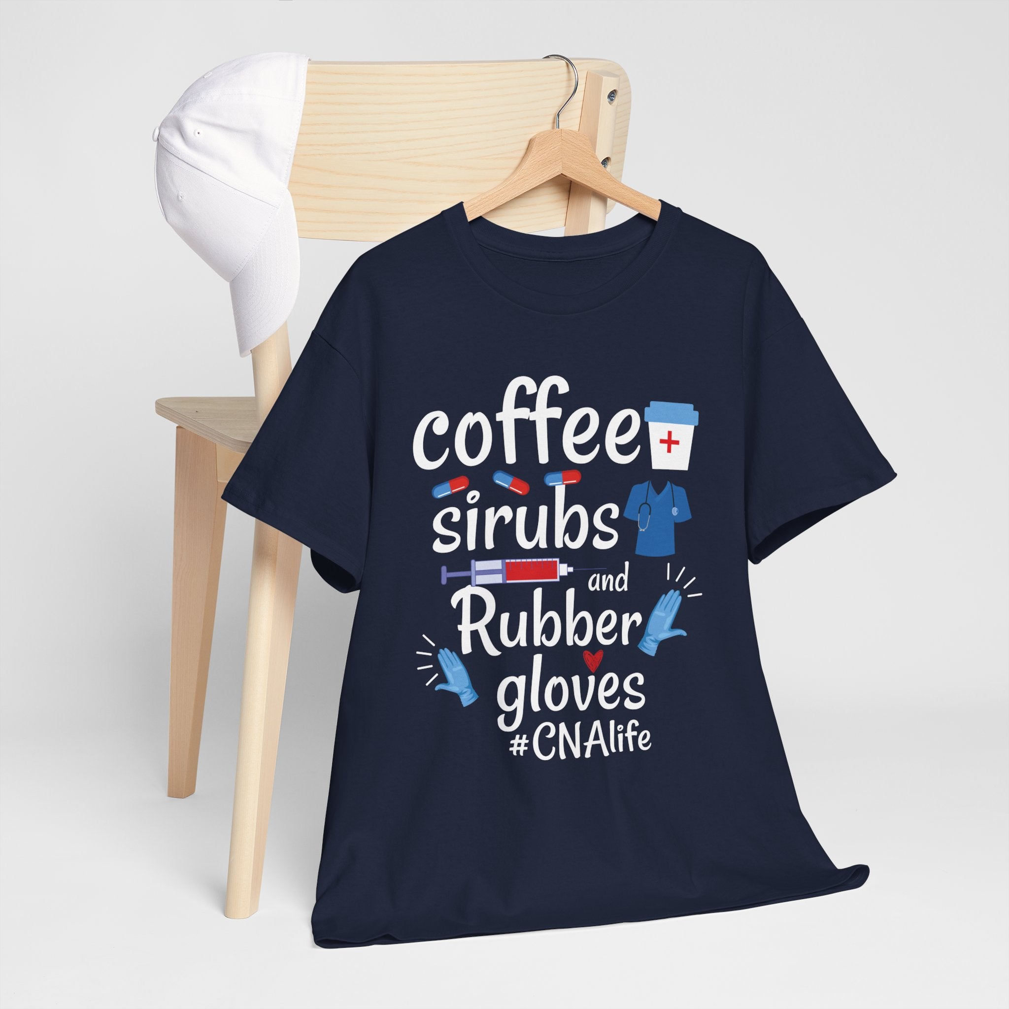 CNA Life T‑Shirt — "Coffee, Scrubs and Rubber Gloves" Nursing Tee
