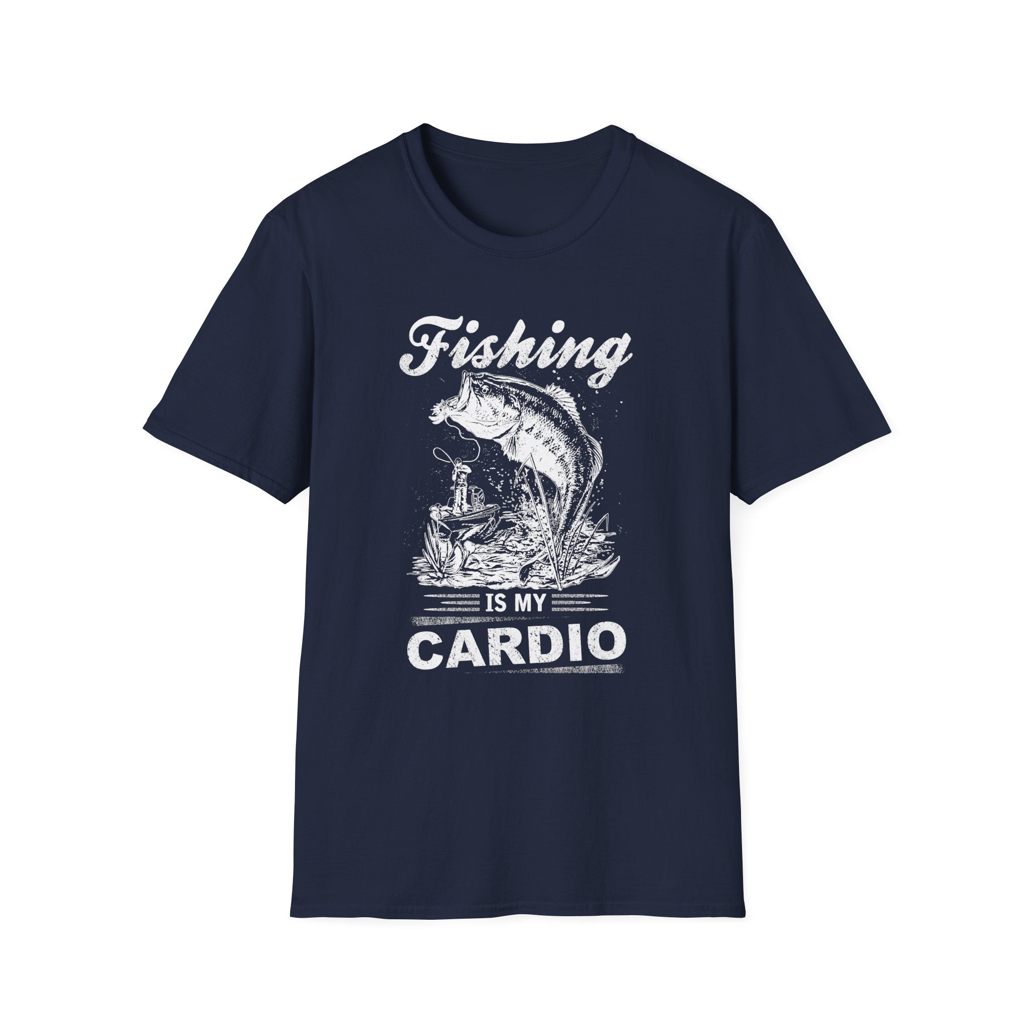 Fishing Is My Cardio Unisex Softstyle T-Shirt - Perfect for Anglers