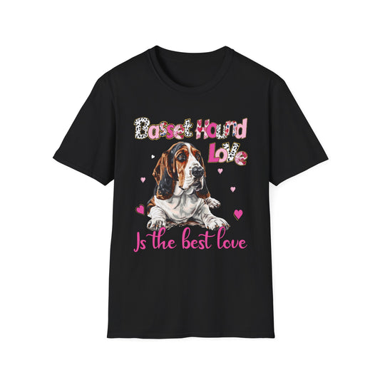 Basset Hound Love T-Shirt, Dog Lover Gift, Pet Owner Apparel, Cute Graphic Tee, Fun Animal Shirt, Birthday Present