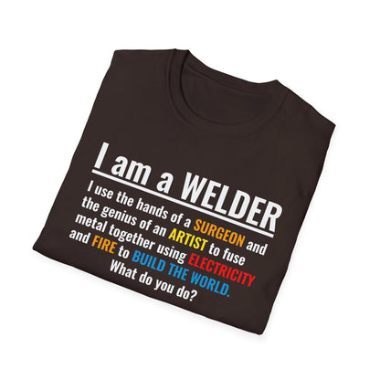 Welding Life Unisex Softstyle T-Shirt - 'I am a WELDER' Graphic Tee
