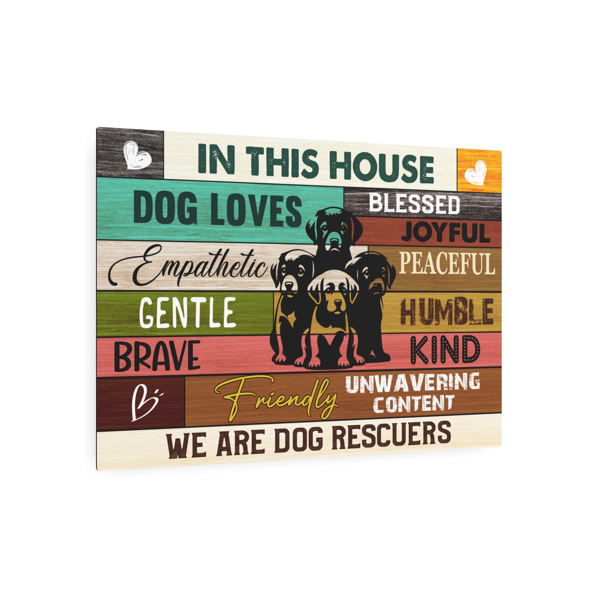 Dog Rescue Metal Art Sign, Inspirational Pet Decor, Dog Lover Gift, Wall Art for Home, Gifts for Animal Activists, Motivational Sign