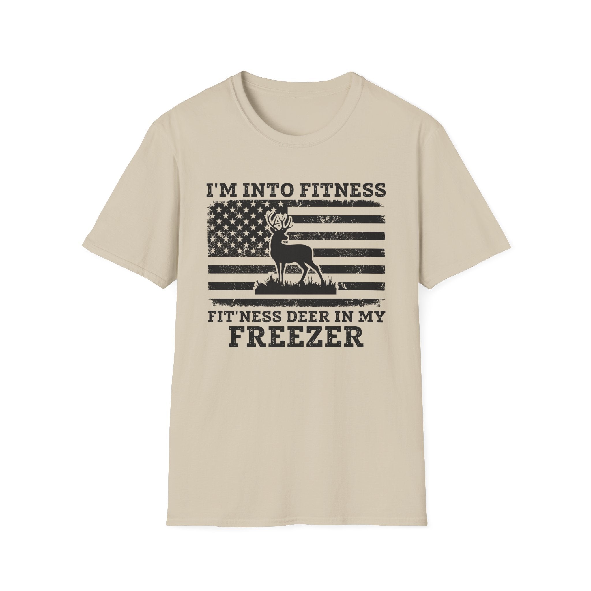 I'm Into Fitness Deer Graphic T-Shirt - Unisex Softstyle Tee for Outdoor Enthusiasts