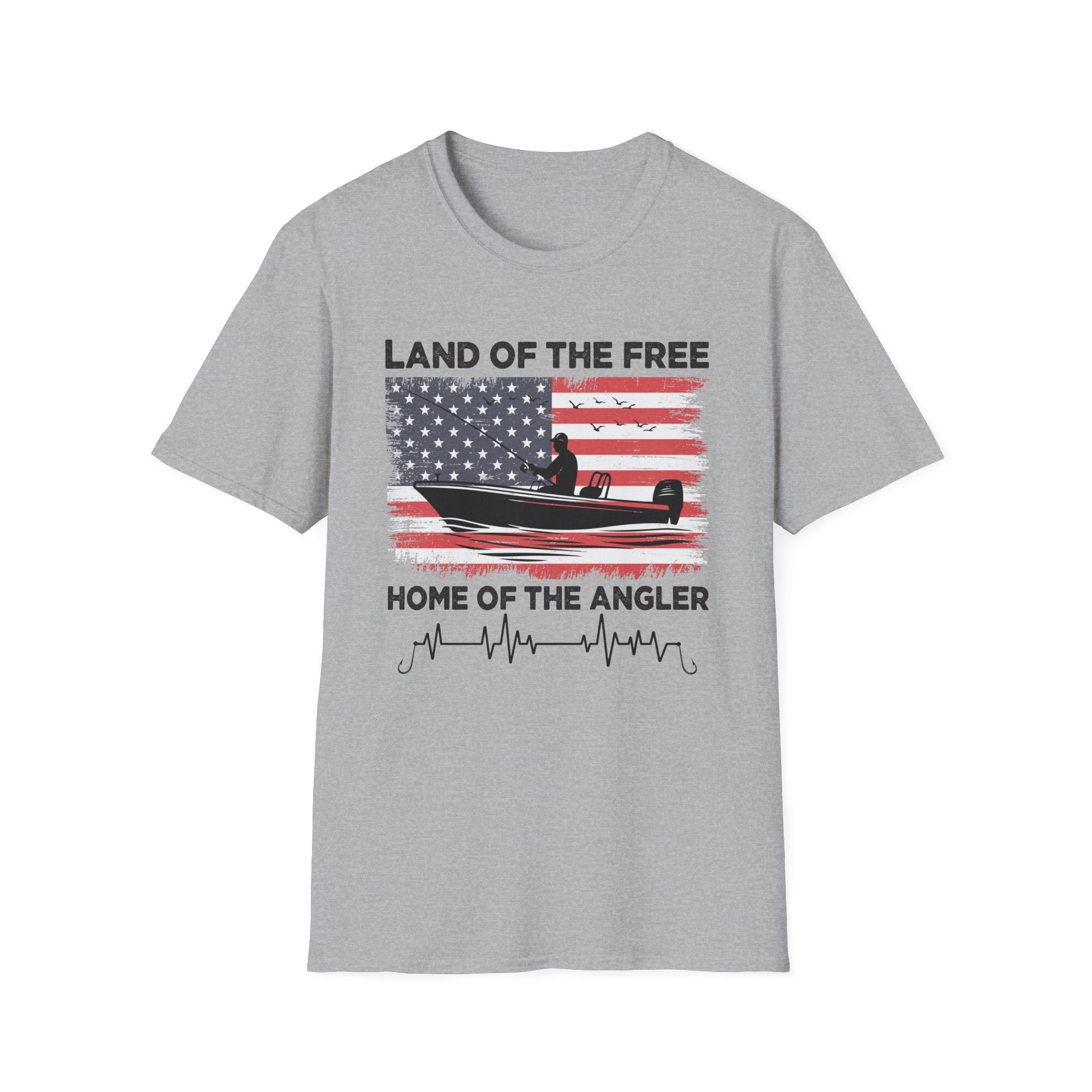 Land of the Free Fishing T-Shirt | Home of the Angler Graphic Tee for Outdoor Enthusiasts