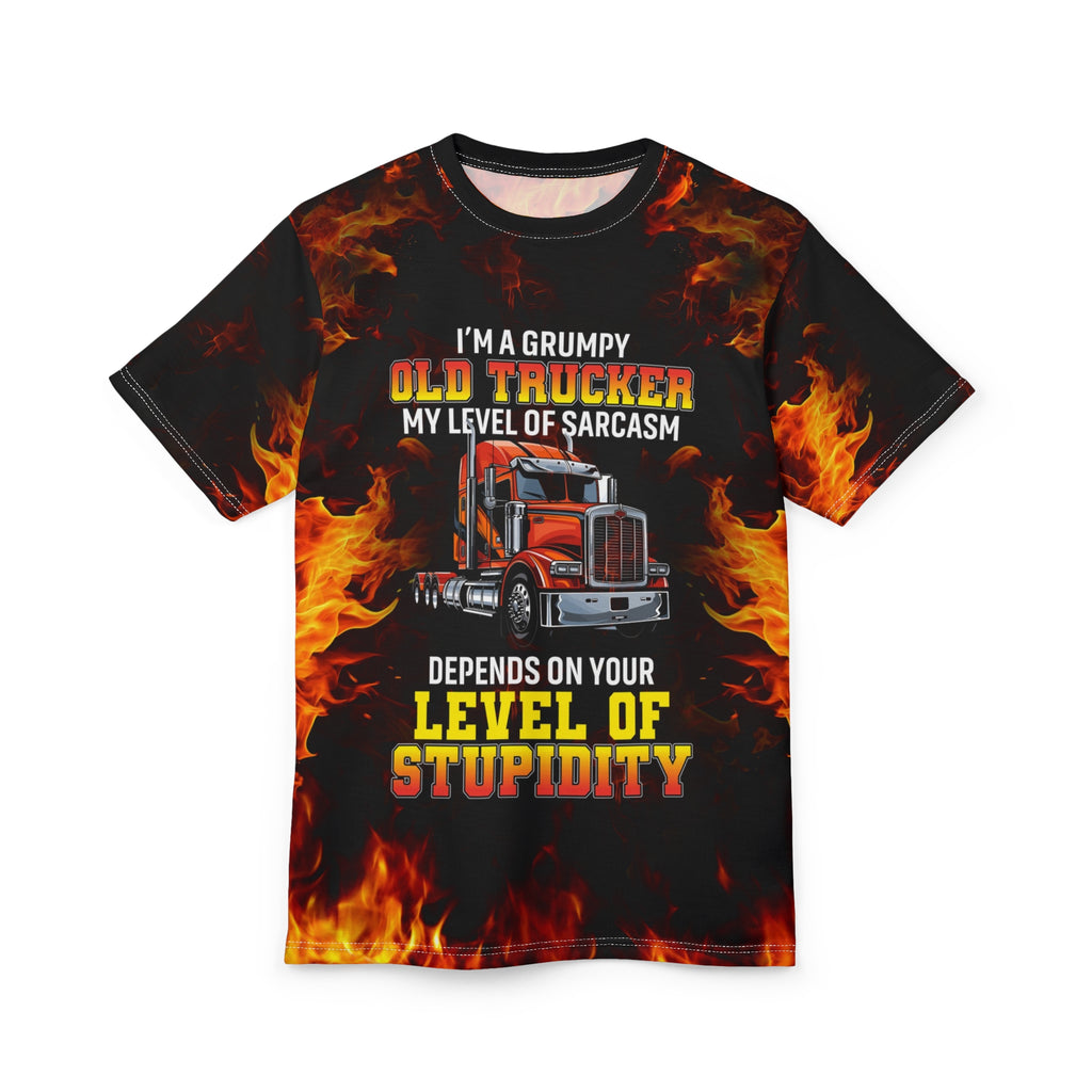 Grumpy Old Trucker Graphic Tee, Funny Truck Driver Shirt, Sarcasm Humor Top, Gift for Truckers, Road Trip Apparel