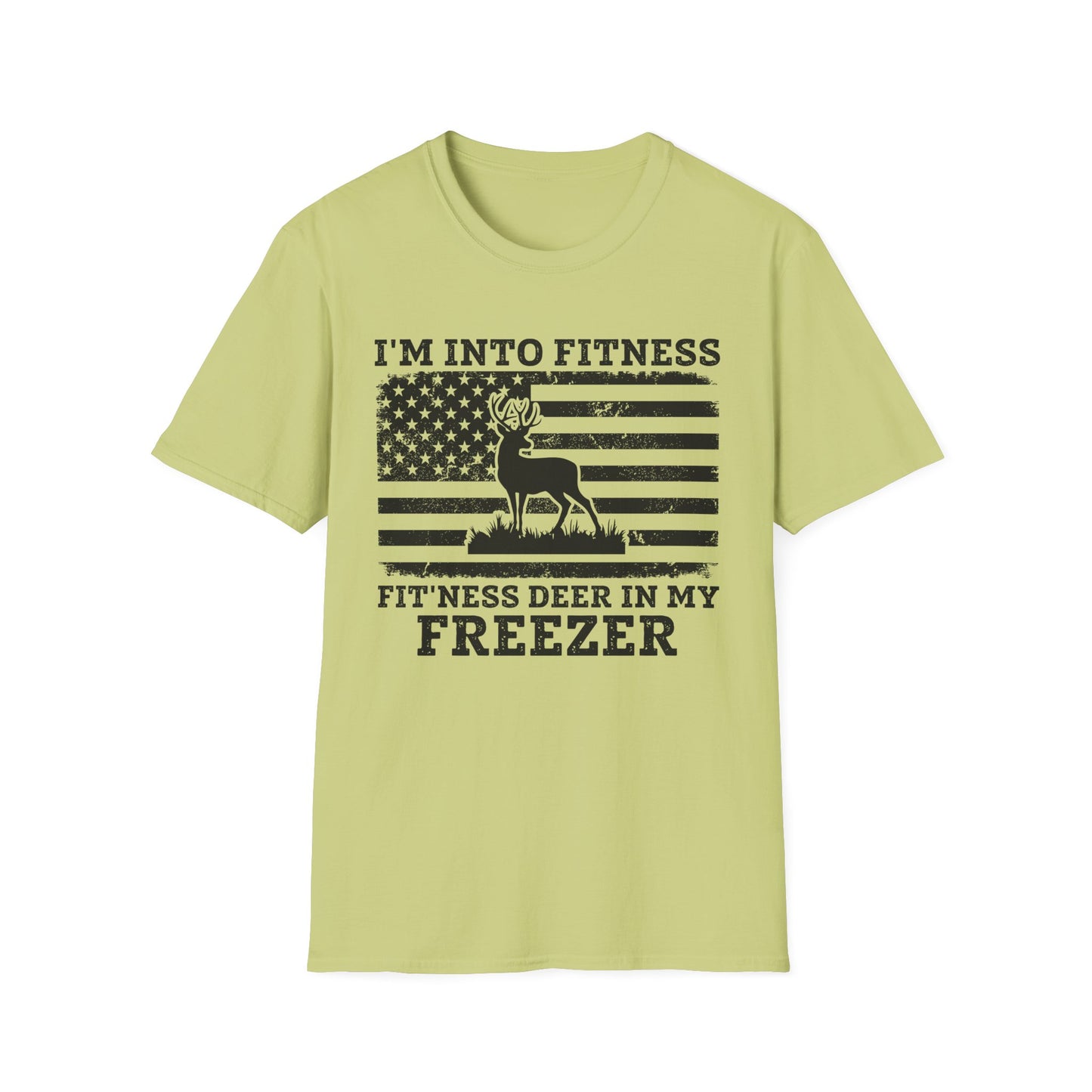 I'm Into Fitness Deer Graphic T-Shirt - Unisex Softstyle Tee for Outdoor Enthusiasts