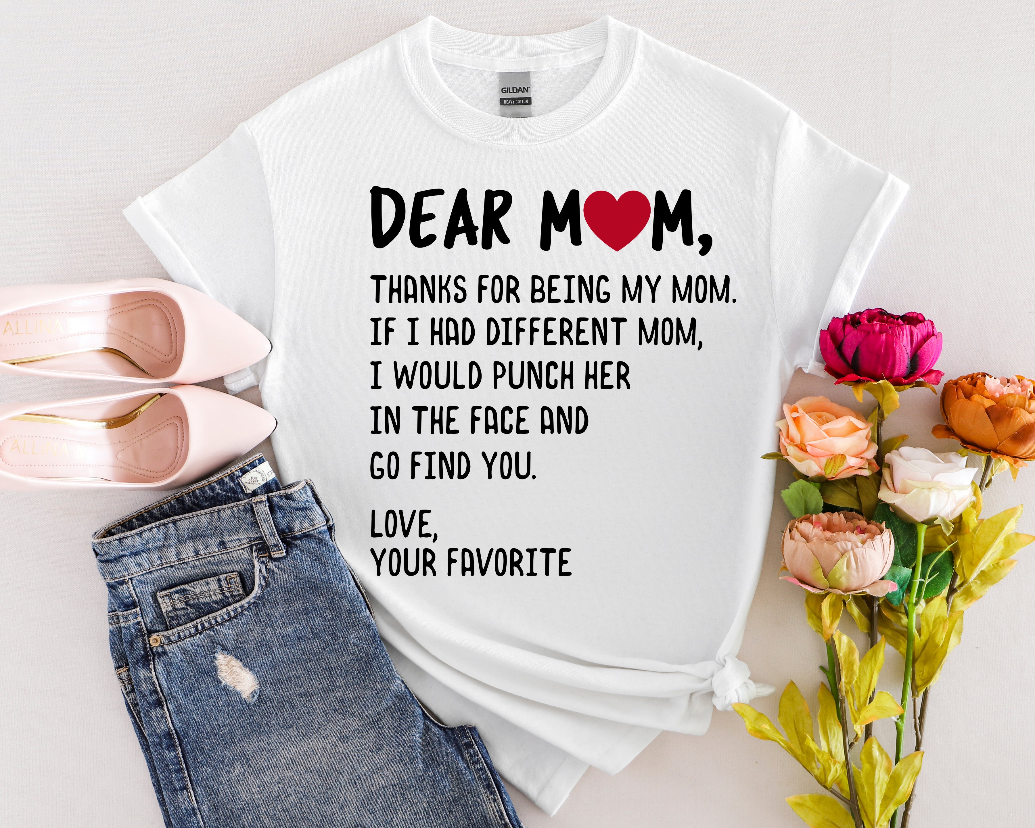 Dear Mom Funny T-Shirt - Unisex Softstyle Tee for Mother's Day