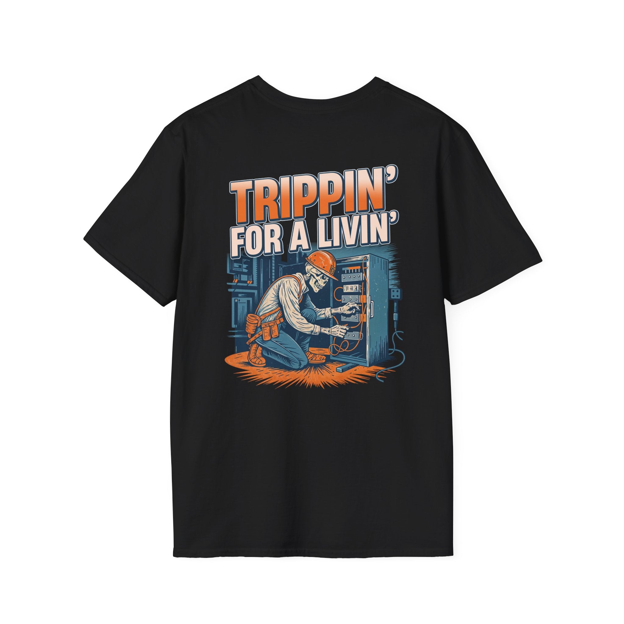 Trippin' for a Livin' Graphic Tee, Perfect for Electricians, Casual Wear, Gift for Him