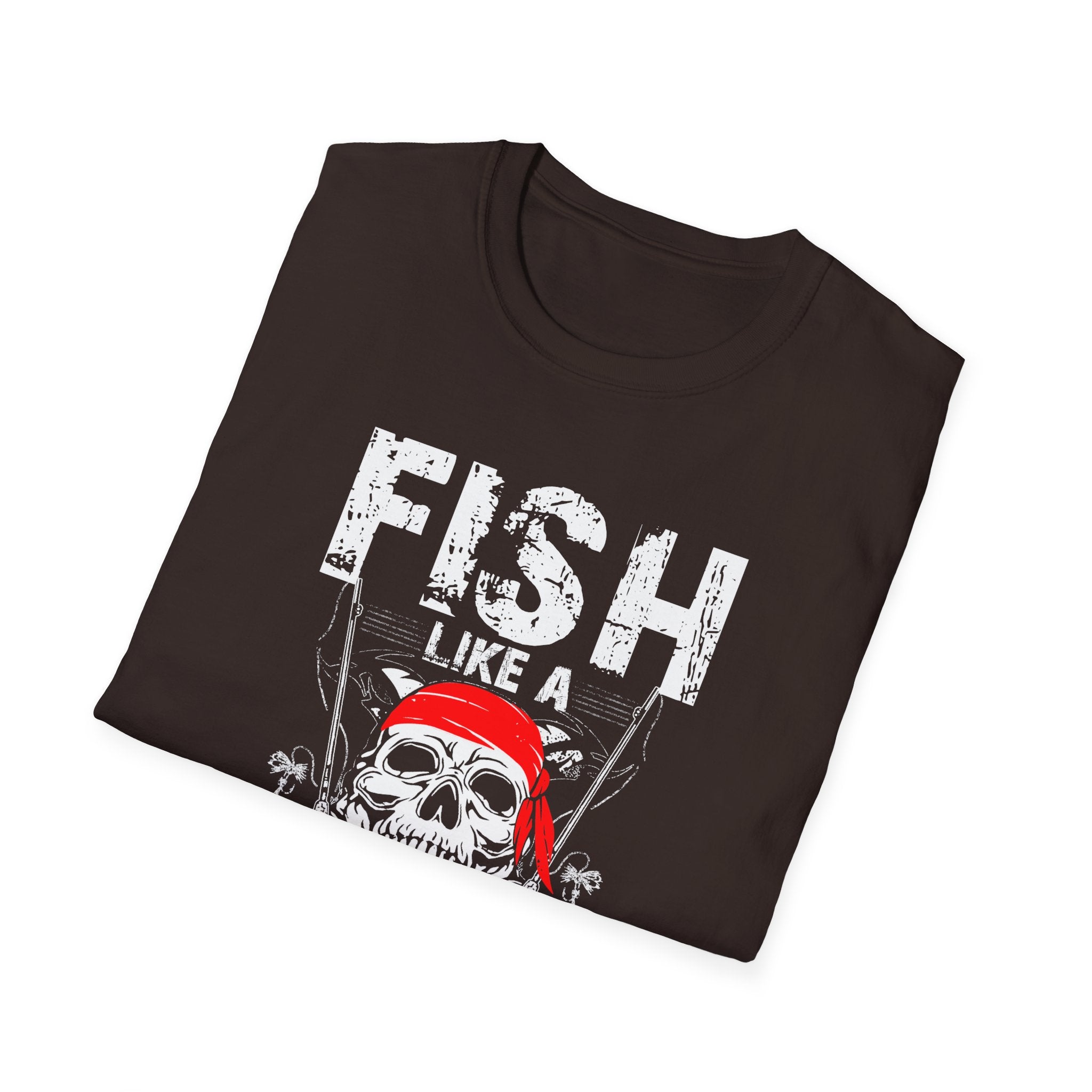 Fish Like a Pirate Unisex Softstyle T-Shirt - Perfect for Fishing Enthusiasts!