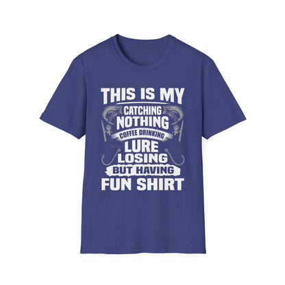 Fishing Humor T-Shirt, Fun Fishing Tee, Gift for Fisherman, Coffee Drinking Shirt, Casual Fishing Apparel, Outdoor Adventure Clothing