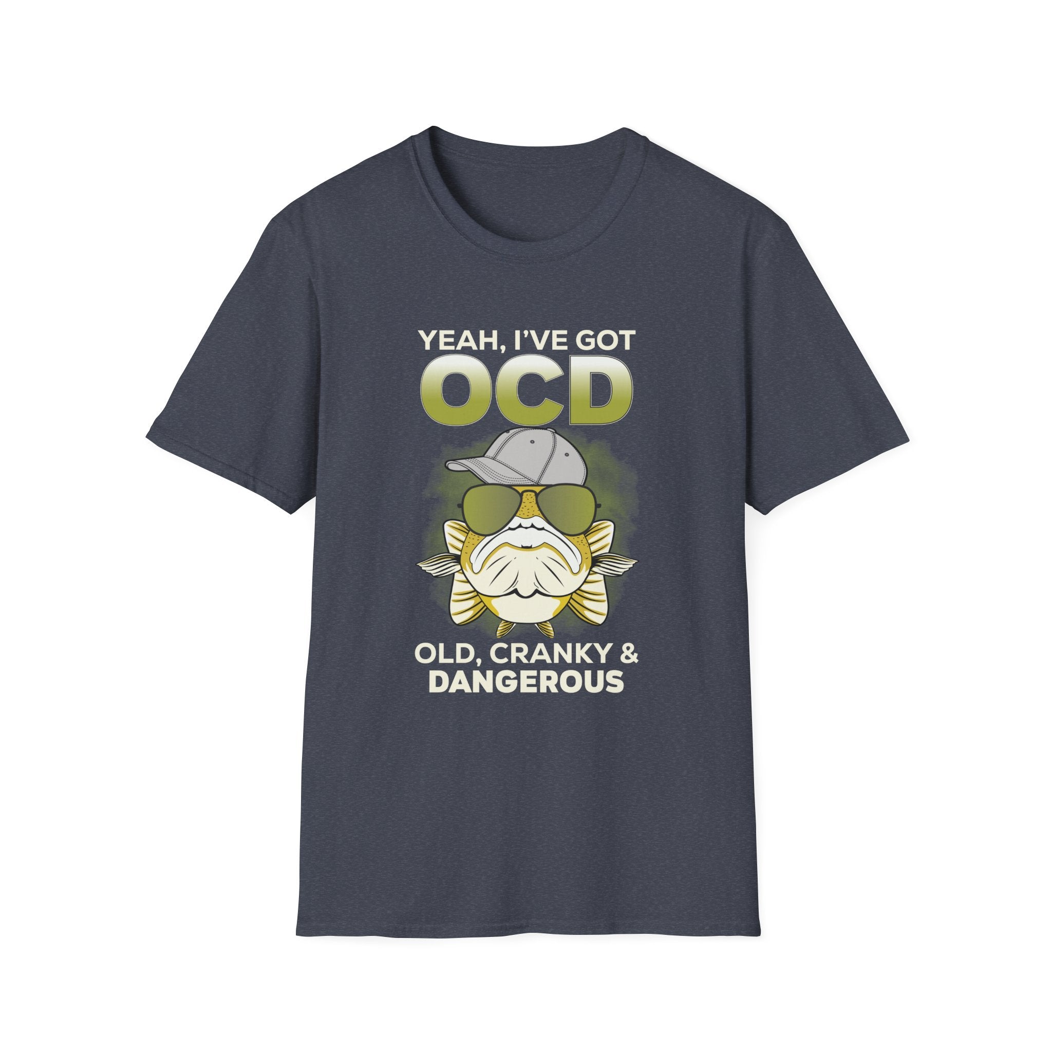 Funny OCD T-Shirt - Old, Cranky & Dangerous Graphic Tee for Fishing Enthusiasts