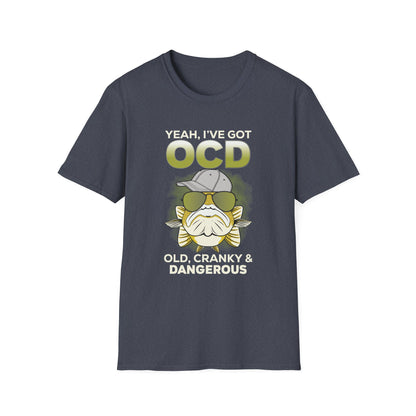 Funny OCD T-Shirt - Old, Cranky & Dangerous Graphic Tee for Fishing Enthusiasts