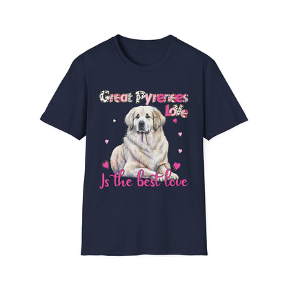 Great Pyrenees Love Unisex T-Shirt - Perfect for Pet Lovers, Dog Parents, Gifts, Casual Wear, and Animal Rescue Support