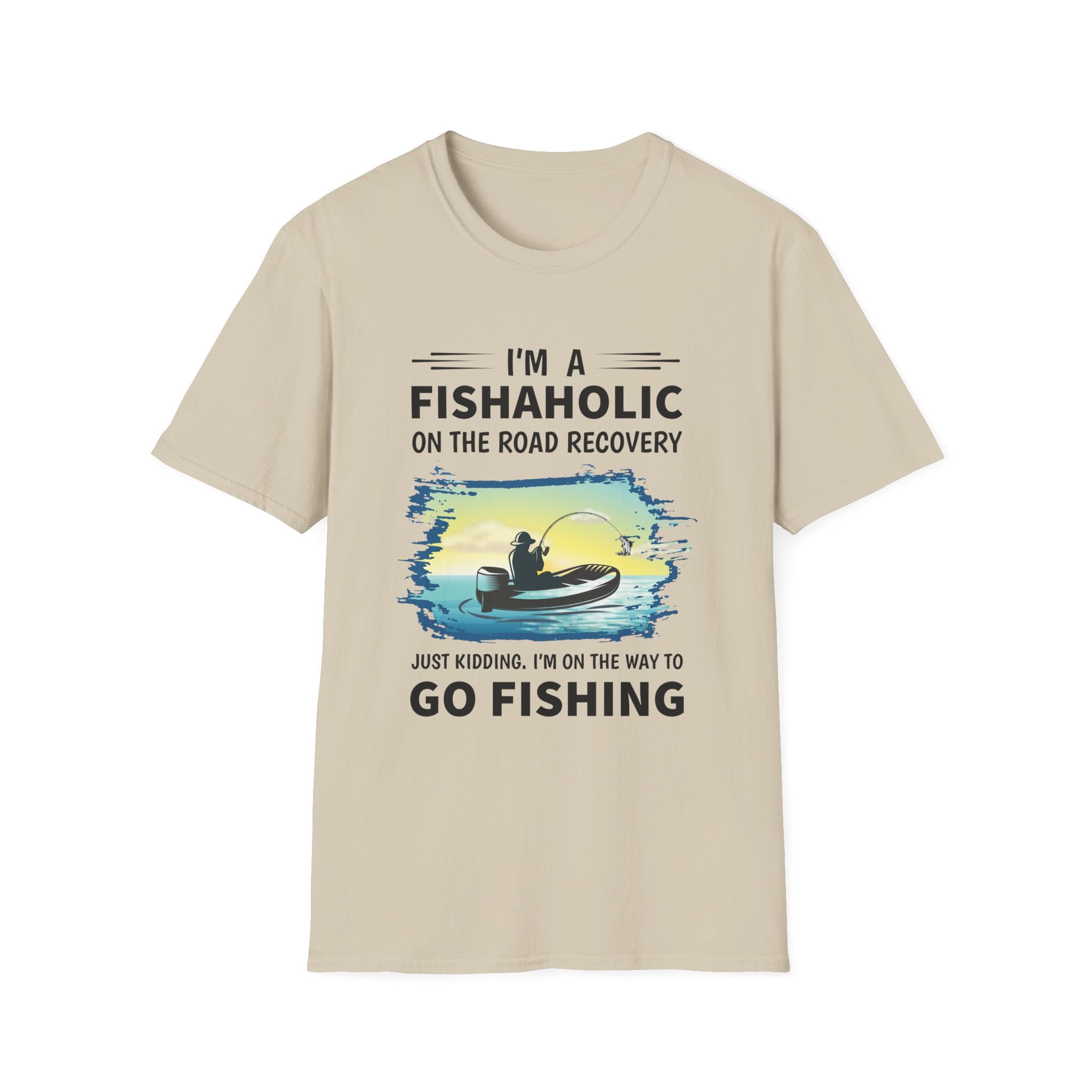 Funny Fishing T-Shirt - 'I'm a Fishaholic on the Road to Recovery'
