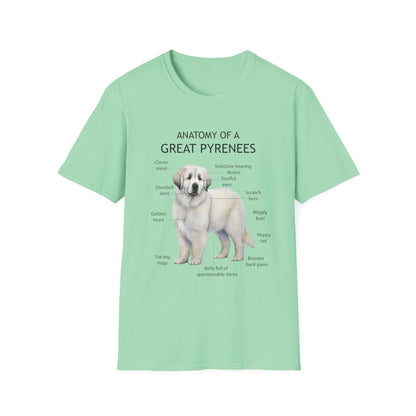 Great Pyrenees Anatomy T-Shirt, Dog Lover Gift, Pet Parenting Tee, Animal Facts Apparel, Unique Pet Owner Shirt