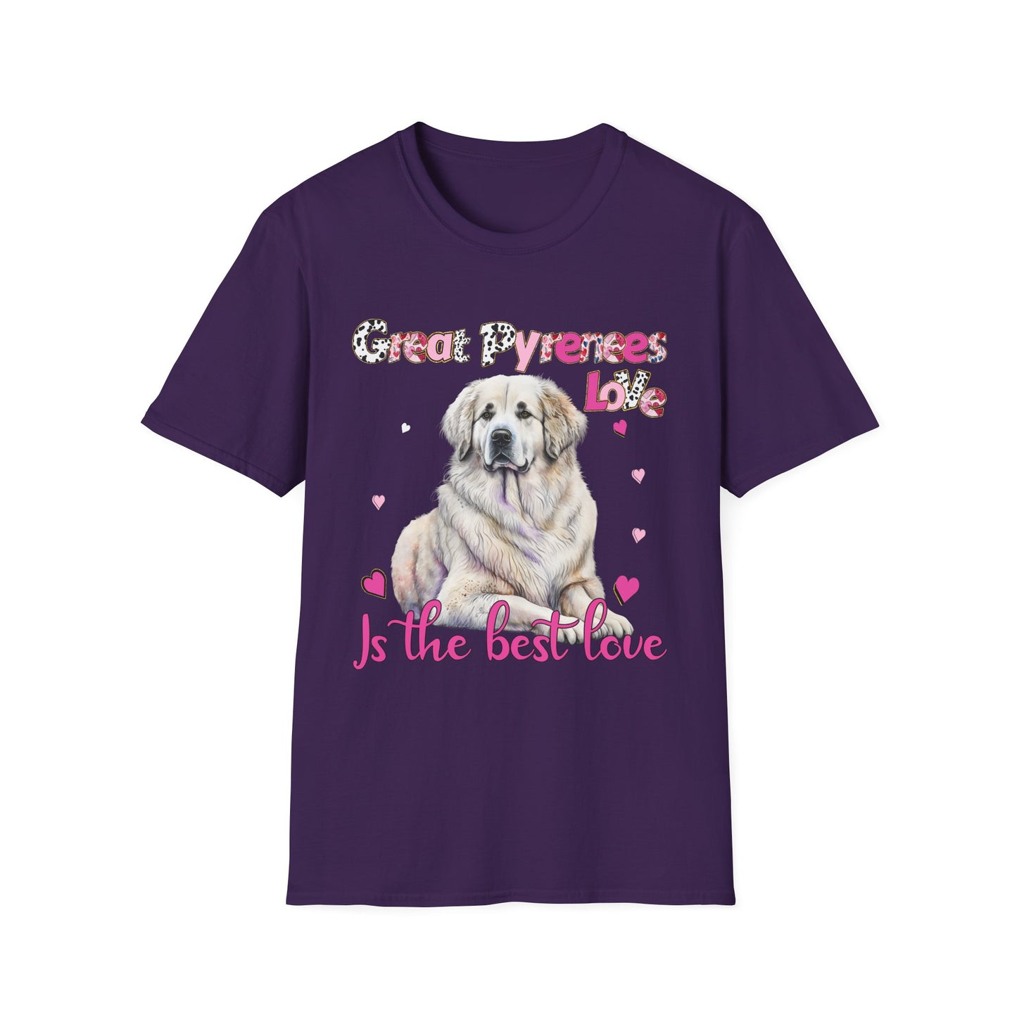 Great Pyrenees Love Unisex T-Shirt - Perfect for Pet Lovers, Dog Parents, Gifts, Casual Wear, and Animal Rescue Support