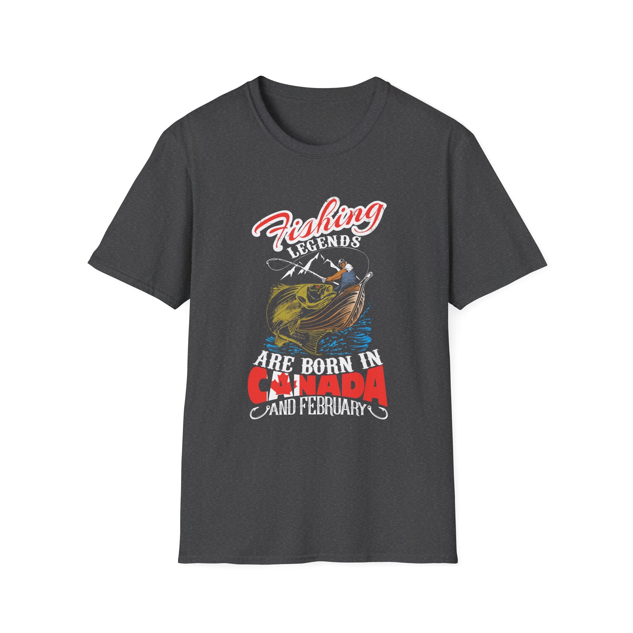 Canada Fishing Unisex Softstyle T-Shirt - Fun Graphic Tee for Outdoor Lovers