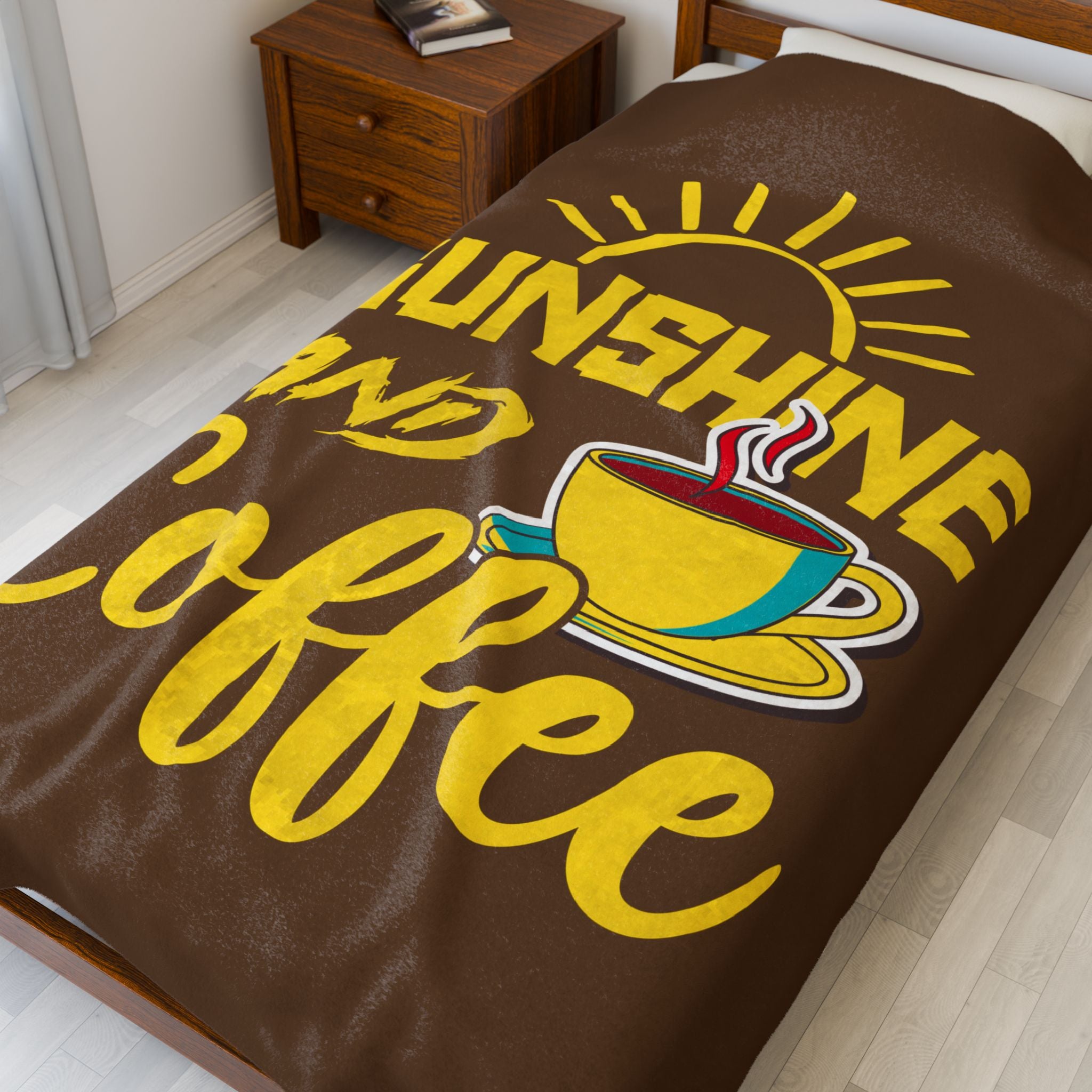 Cozy Blanket - 'Sunshine and Coffee' Statement Throw, Perfect for Gifts, Home Decor, Relaxation, and Cozy Nights