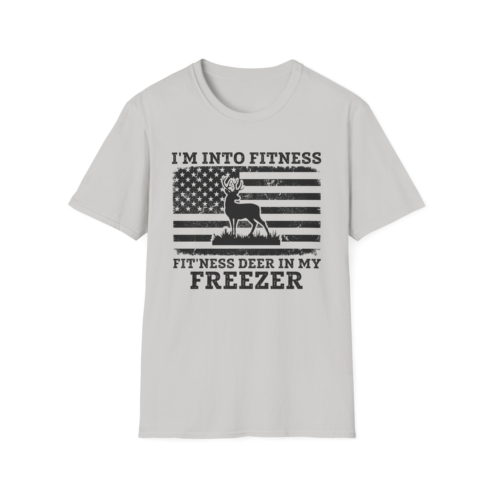 I'm Into Fitness Deer Graphic T-Shirt - Unisex Softstyle Tee for Outdoor Enthusiasts
