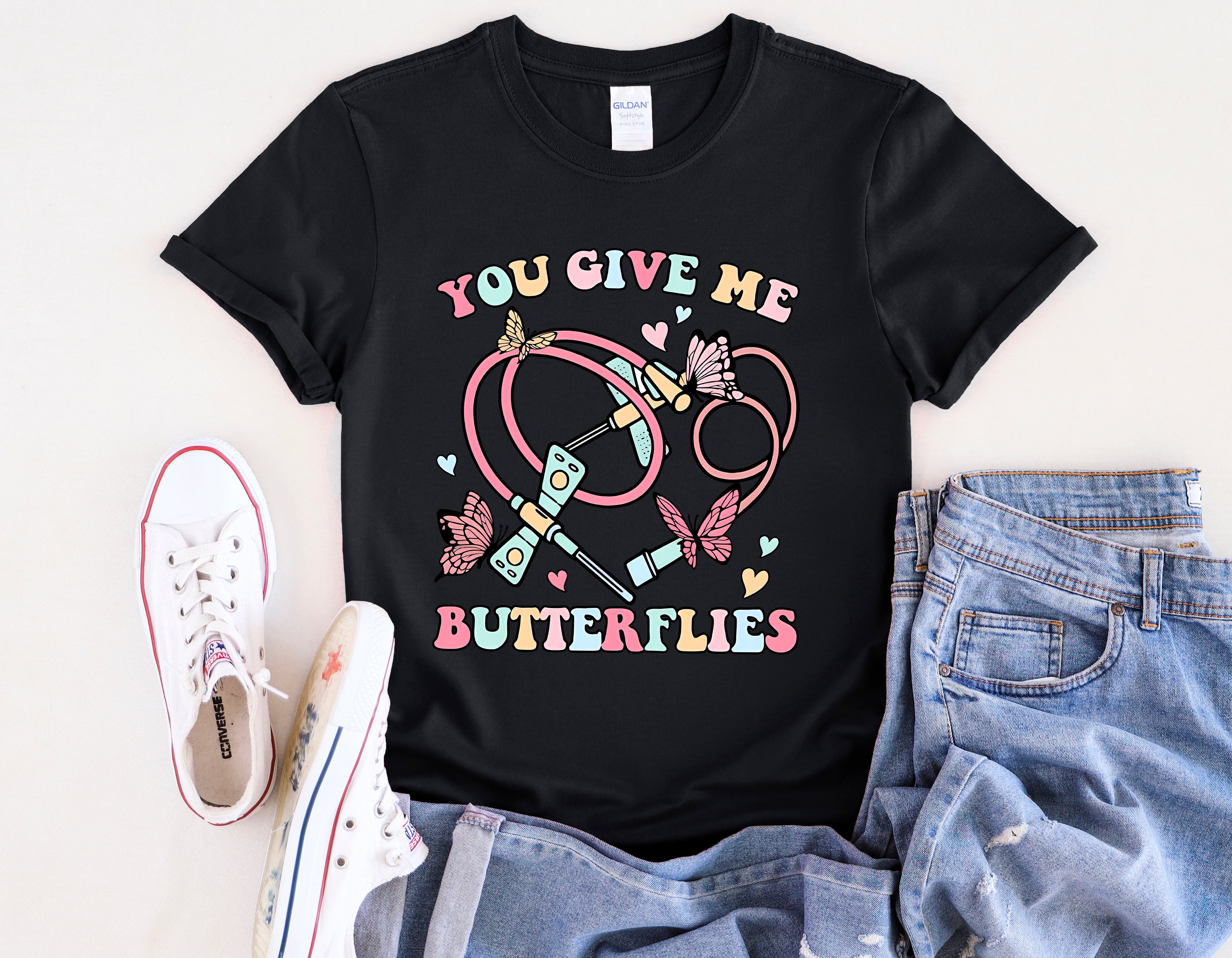 You Give Me Butterflies Unisex Softstyle Nurse T-Shirt