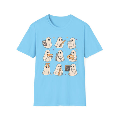 Teacher T-Shirt, Cute Ghost Design, Perfect for Fall, Trick or Teach, Unisex Tee, Gift for Teachers