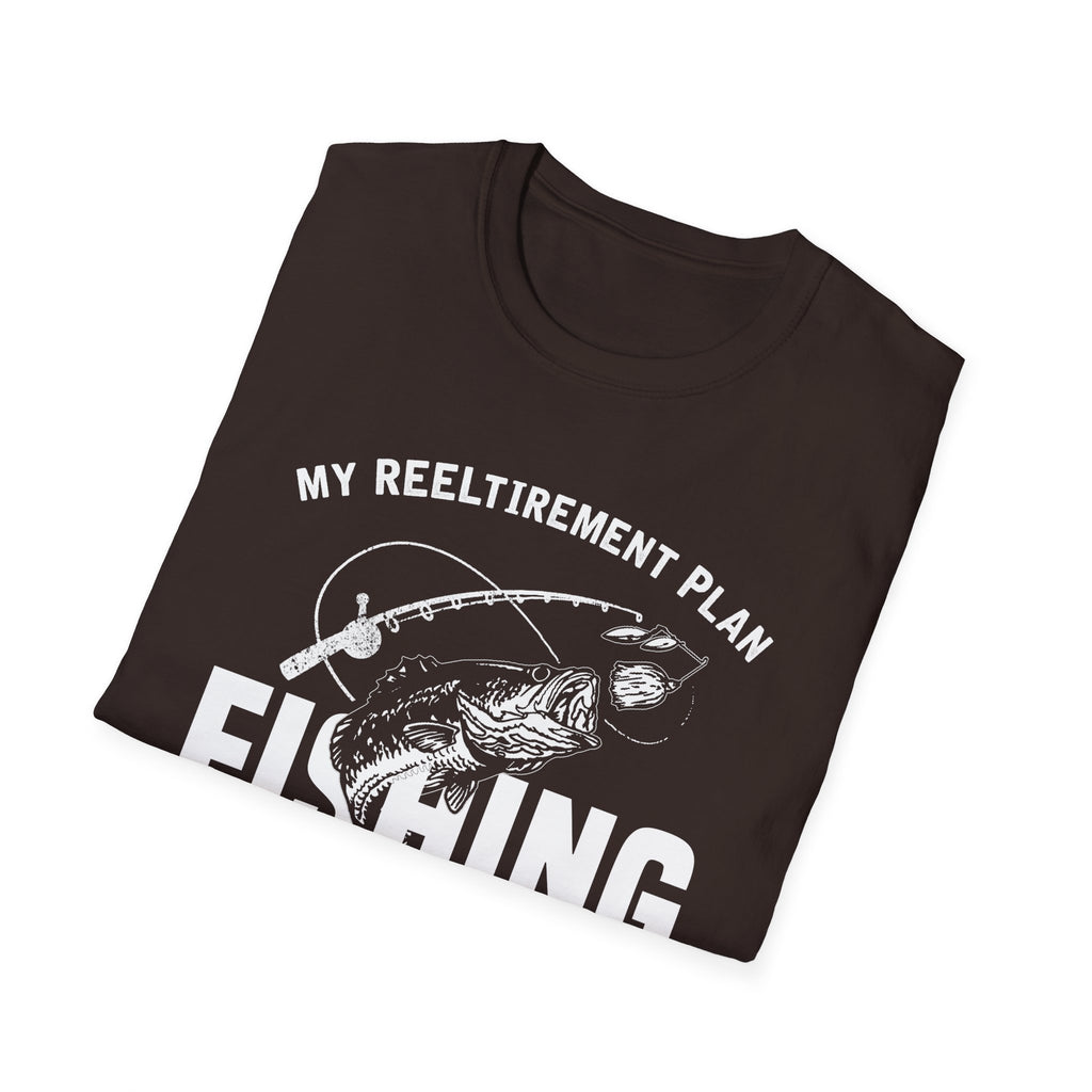 Funny Fishing Unisex Softstyle T-Shirt - My Reel Itirement Plan