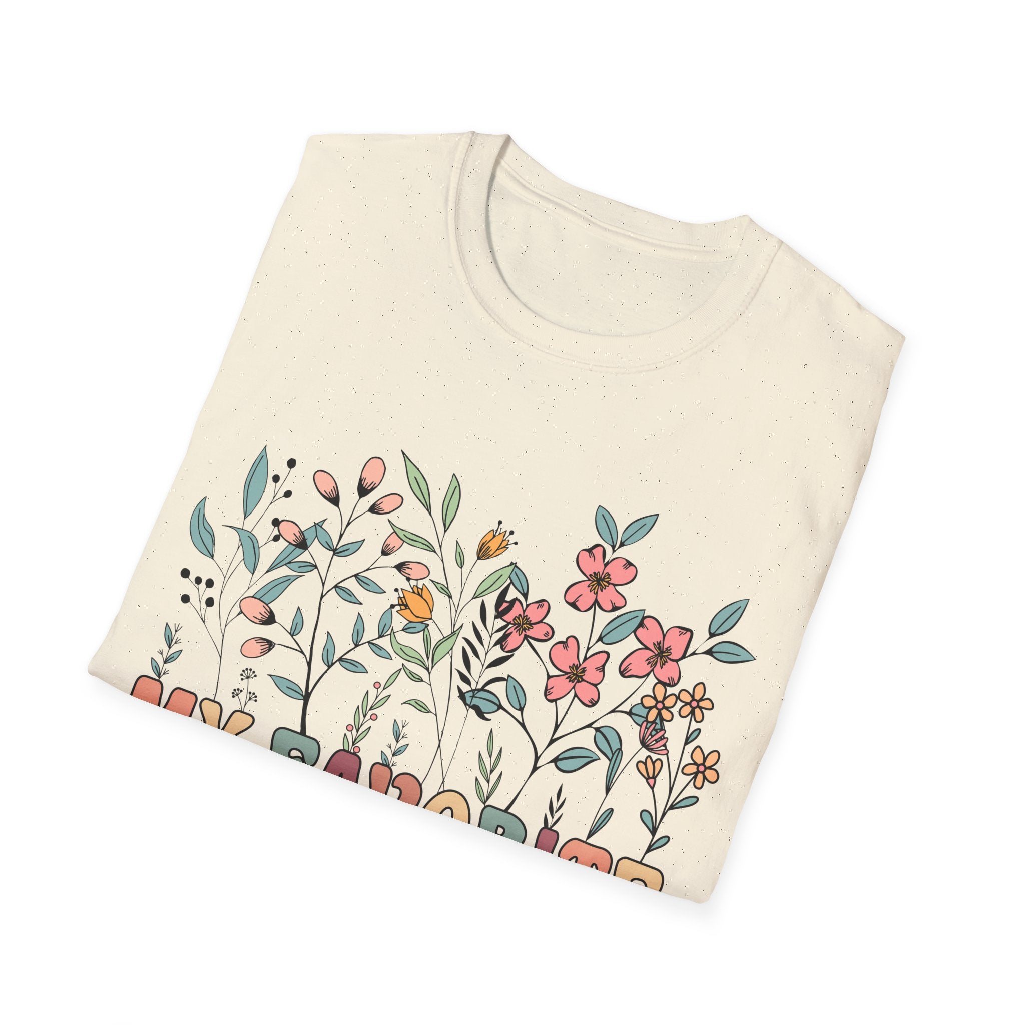 Floral Grandma T-Shirt - My Favorite People Call Me - Unisex Softstyle Tee