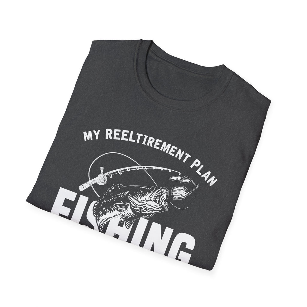 Funny Fishing Unisex Softstyle T-Shirt - My Reel Itirement Plan