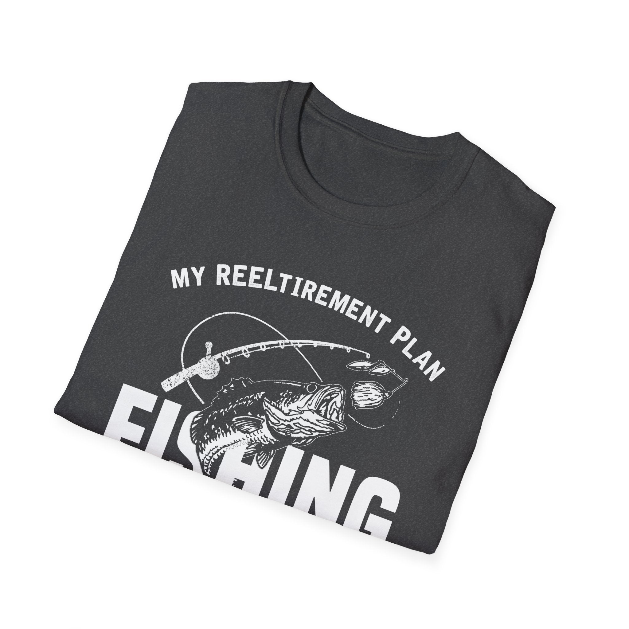 Funny Fishing Unisex Softstyle T-Shirt - My Reel Itirement Plan