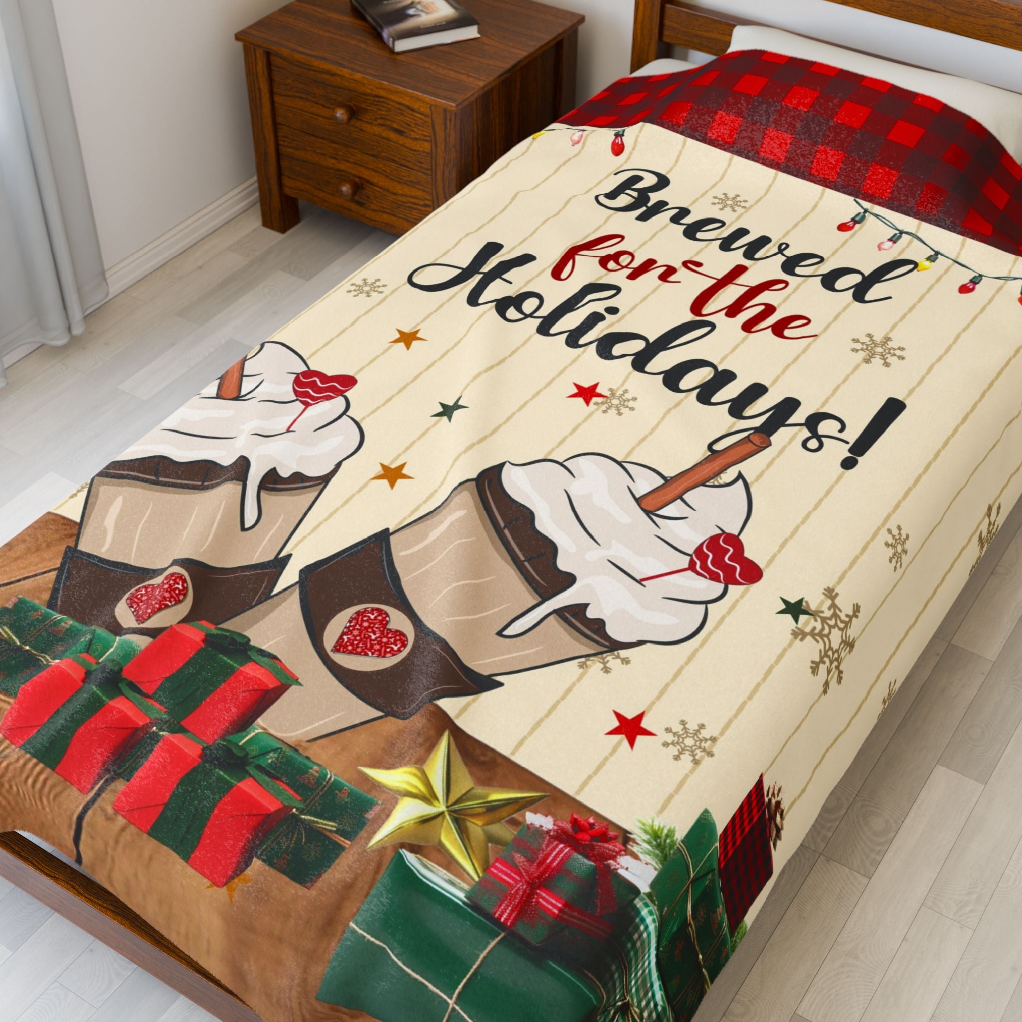 Cozy Holiday Blanket, Soft Plush Blanket, Gift, Snuggle Blanket, Brewed for the Holidays
