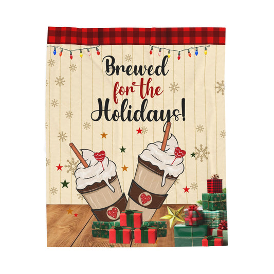 Cozy Holiday Blanket, Soft Plush Blanket, Christmas Gift, Snuggle Blanket, Brewed for the Holidays