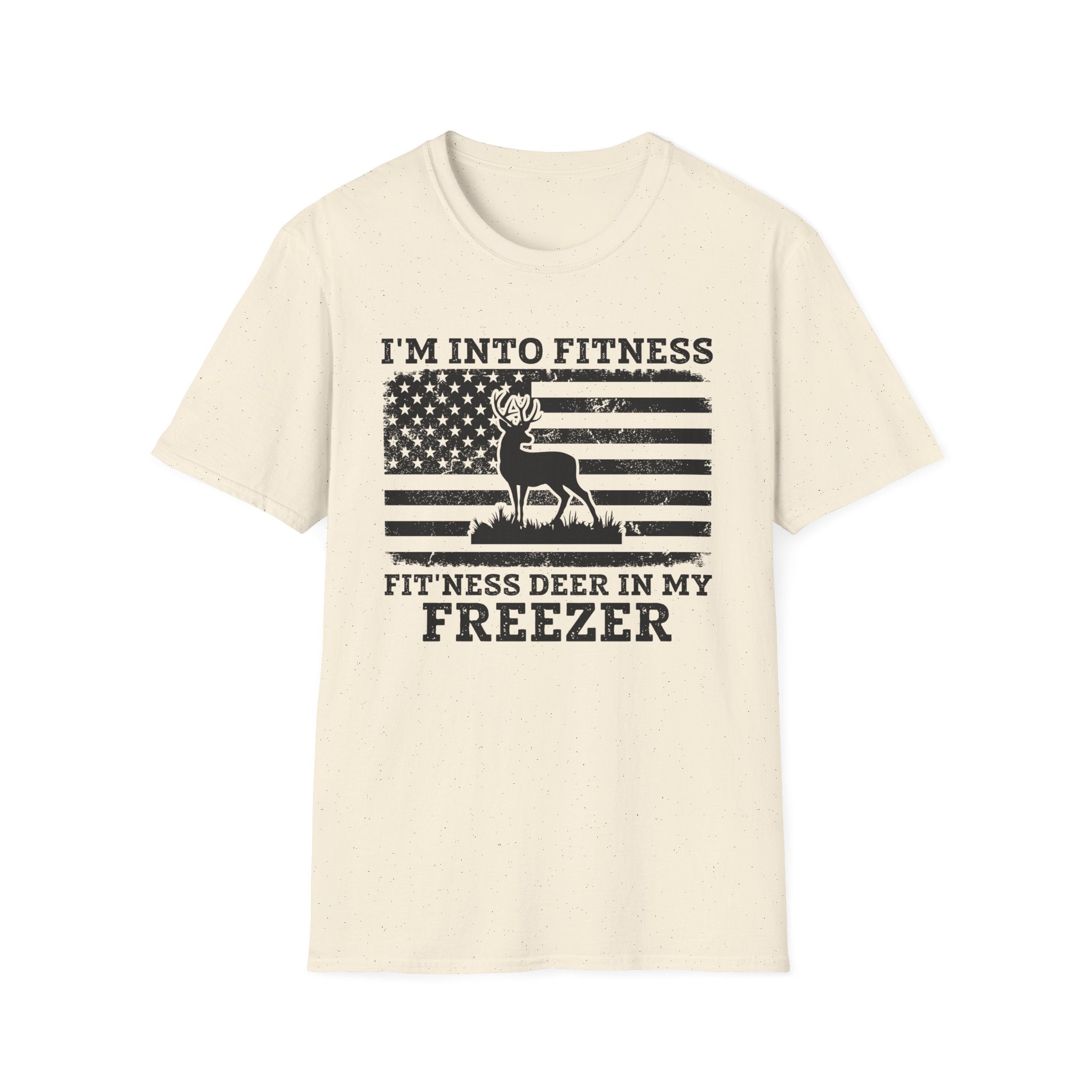 I'm Into Fitness Deer Graphic T-Shirt - Unisex Softstyle Tee for Outdoor Enthusiasts