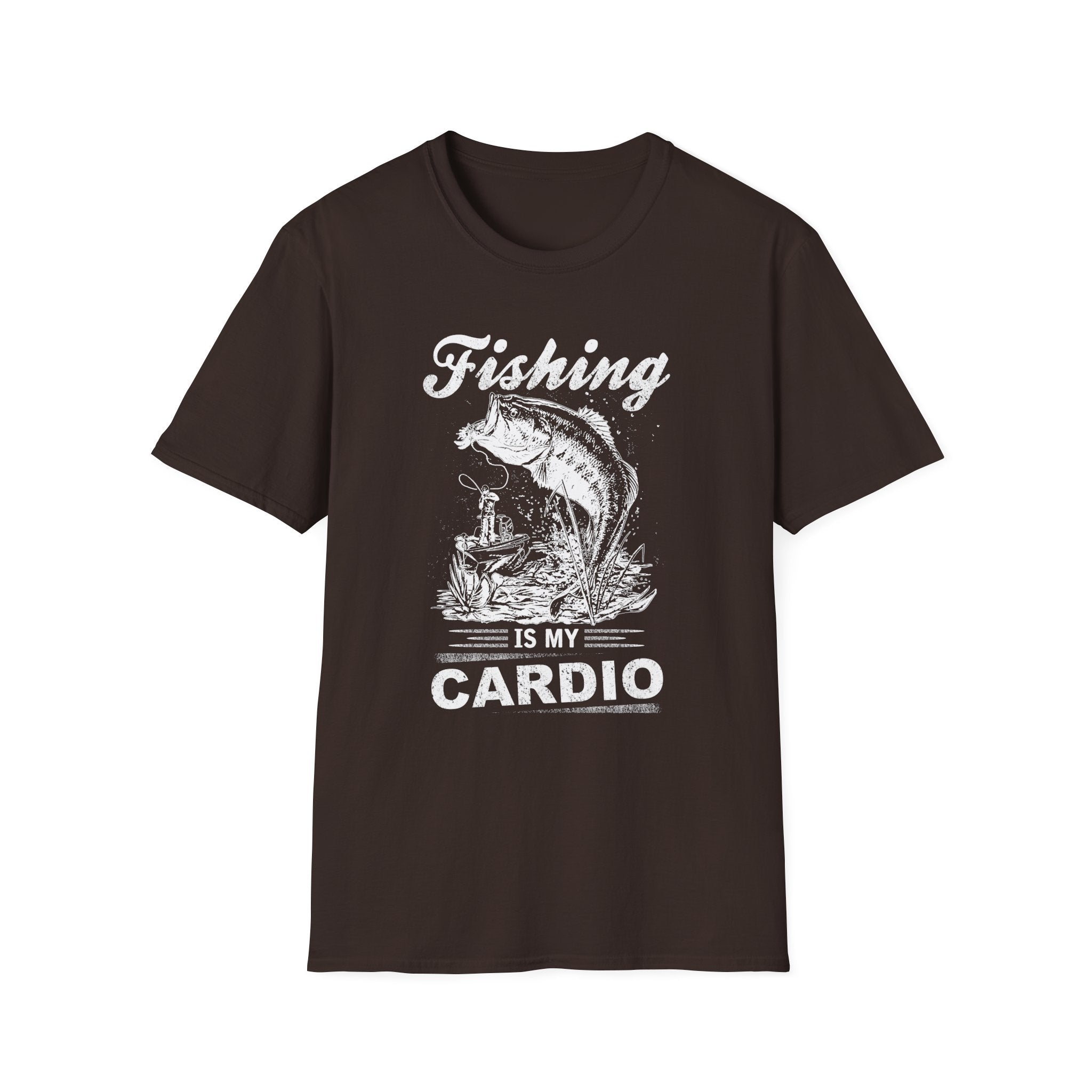 Fishing Is My Cardio Unisex Softstyle T-Shirt - Perfect for Anglers