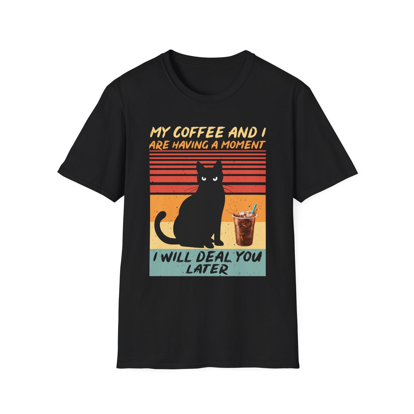 Vintage Cat Coffee T-Shirt | Funny Pet Lover Gift, Coffee Enthusiast Apparel, Casual Wear, Unisex Tee, Cat Mom Shirt