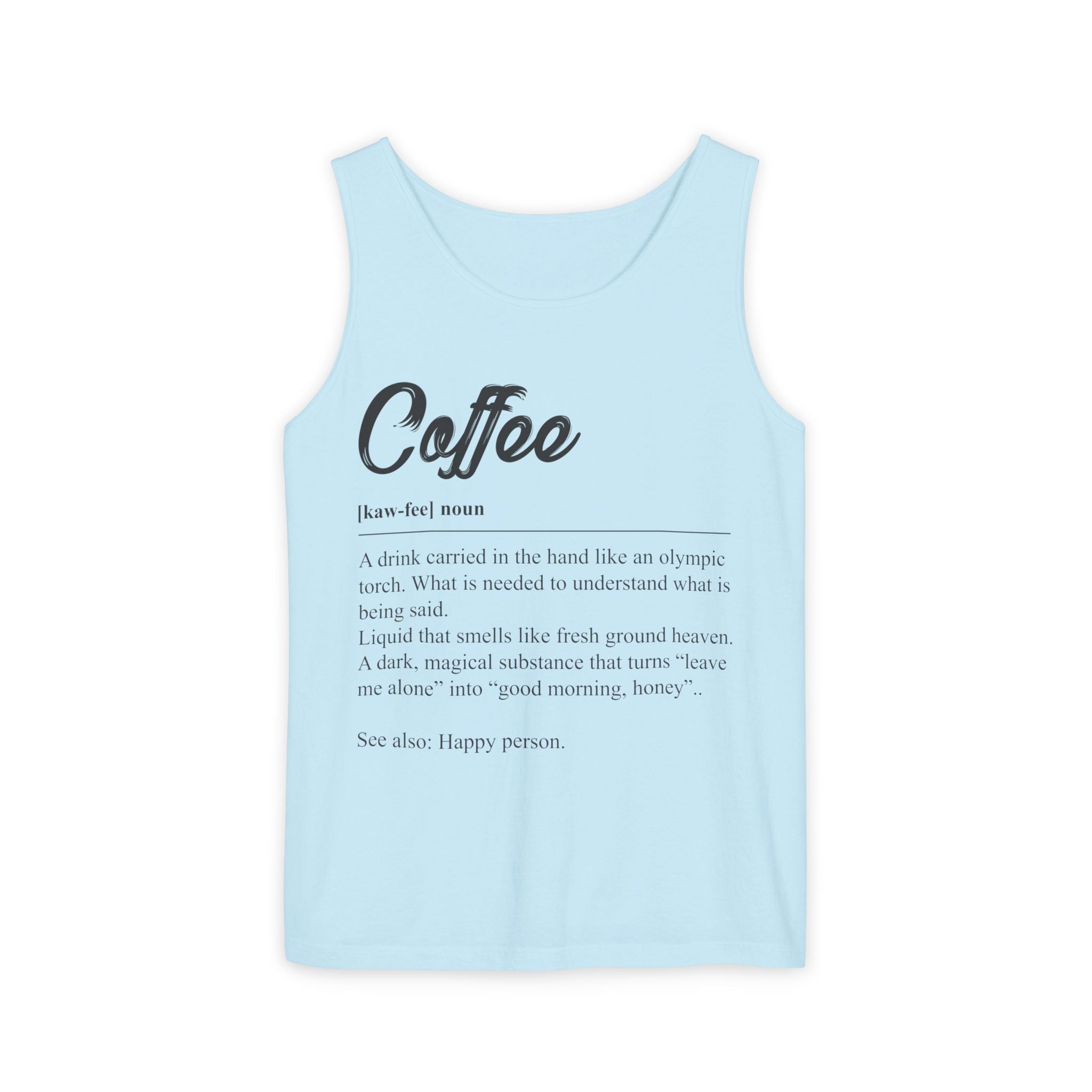 Coffee Definition Tank Top — Funny Coffee Lover Graphic Tank
