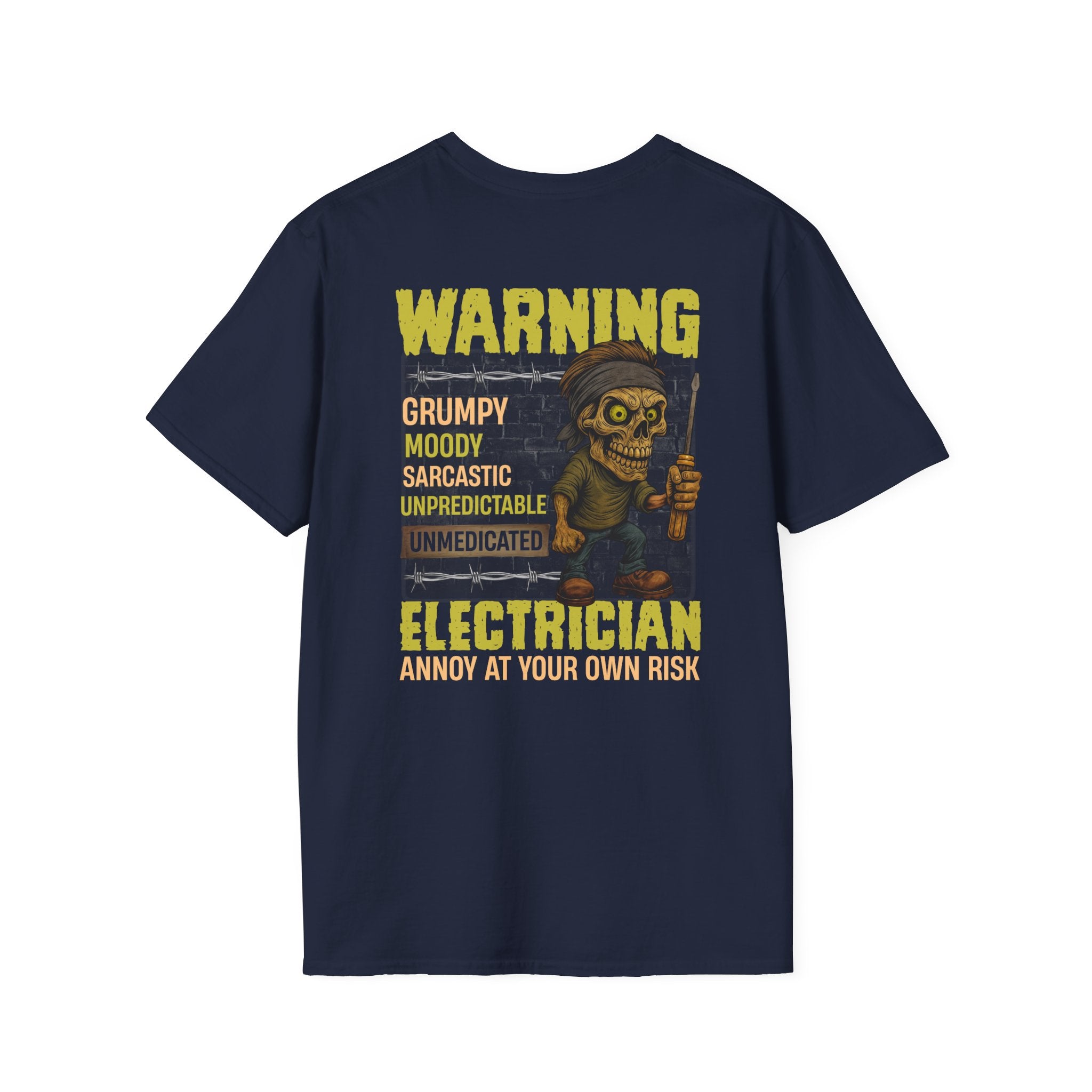Warning Electrician Grumpy Mood T-Shirt, Humorous Tee, Gifts for Electricians, Sarcastic Shirt