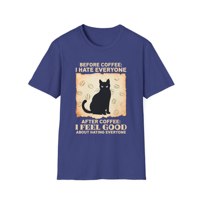 Coffee Lover Unisex T-Shirt - Before Coffee I Hate Everyone