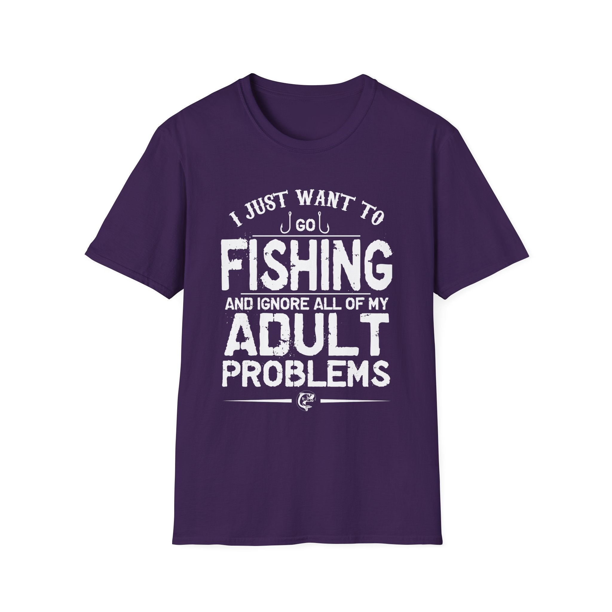 I Just Want to Fish Unisex Softstyle T-Shirt - Funny Fishing Apparel