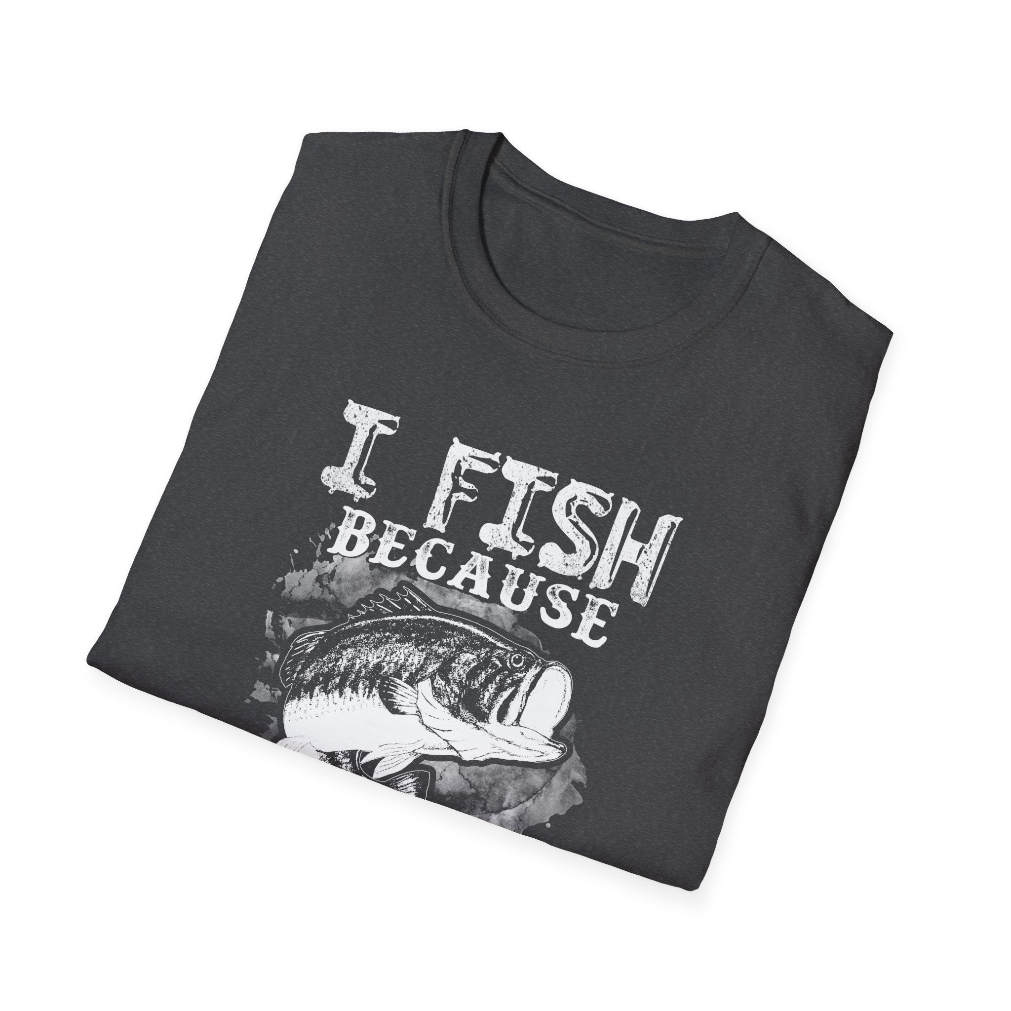I Fish Because Punching People Is Frowned Upon T-Shirt | Funny Fishing Shirt for Anglers