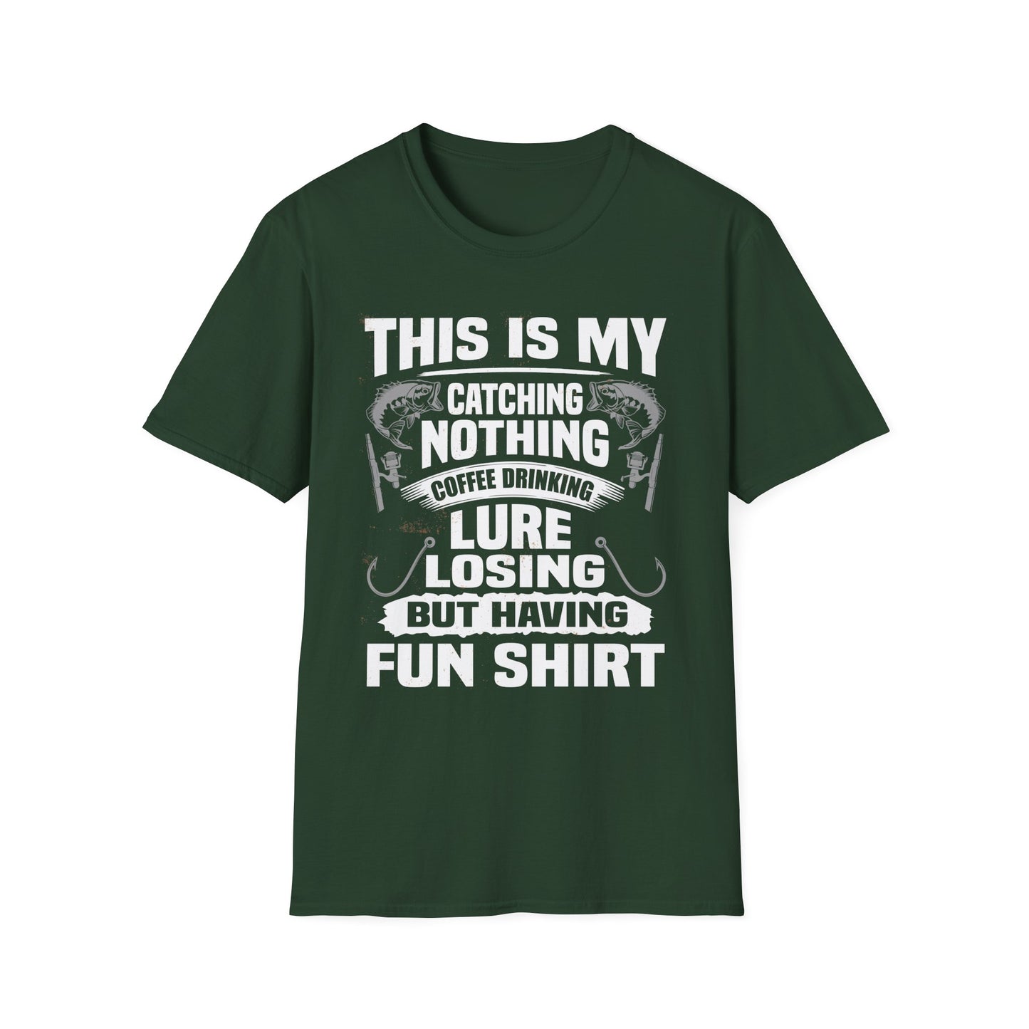 Fishing Humor T-Shirt, Fun Fishing Tee, Gift for Fisherman, Coffee Drinking Shirt, Casual Fishing Apparel, Outdoor Adventure Clothing