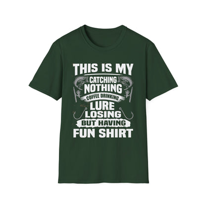 Fishing Humor T-Shirt, Fun Fishing Tee, Gift for Fisherman, Coffee Drinking Shirt, Casual Fishing Apparel, Outdoor Adventure Clothing
