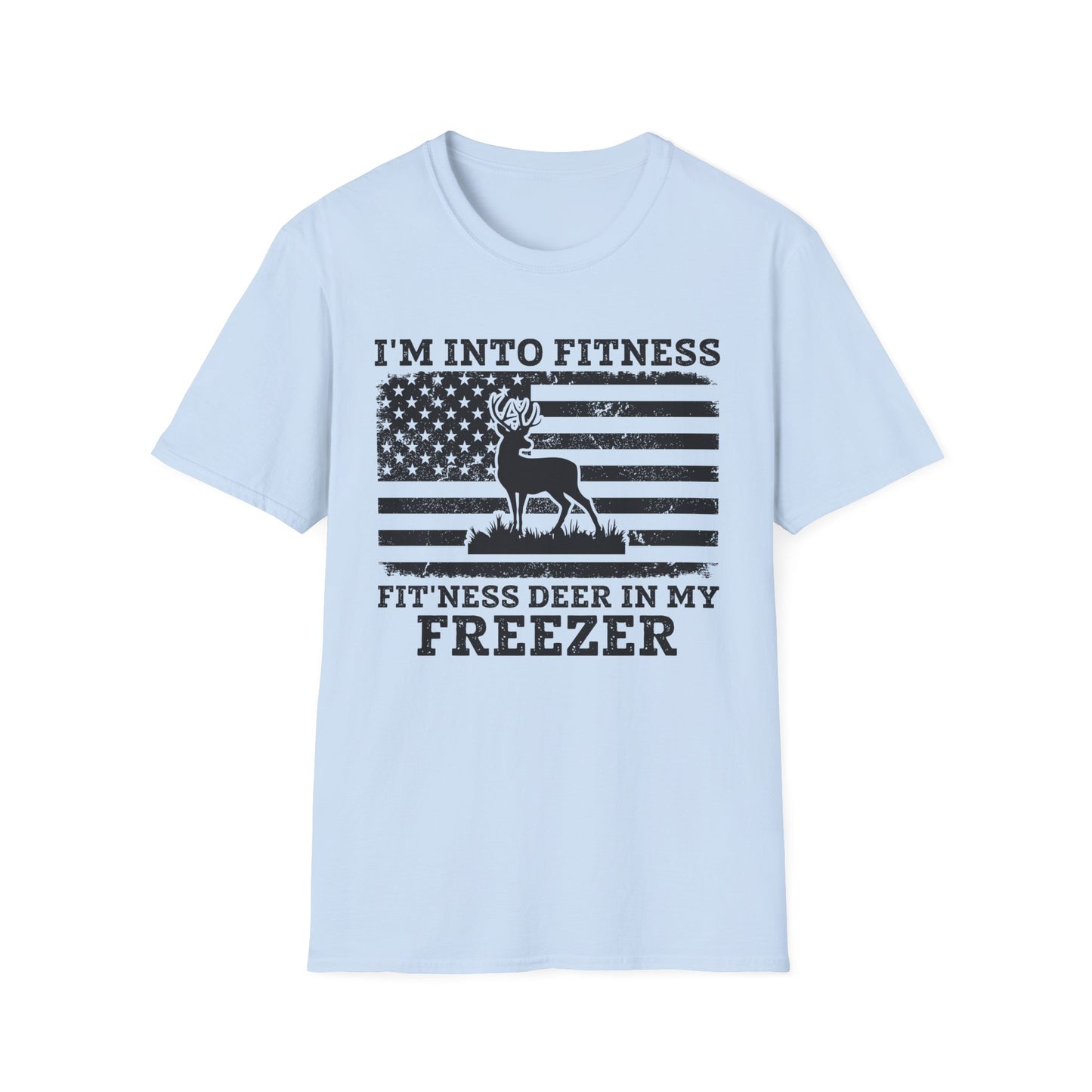 I'm Into Fitness Deer Graphic T-Shirt - Unisex Softstyle Tee for Outdoor Enthusiasts