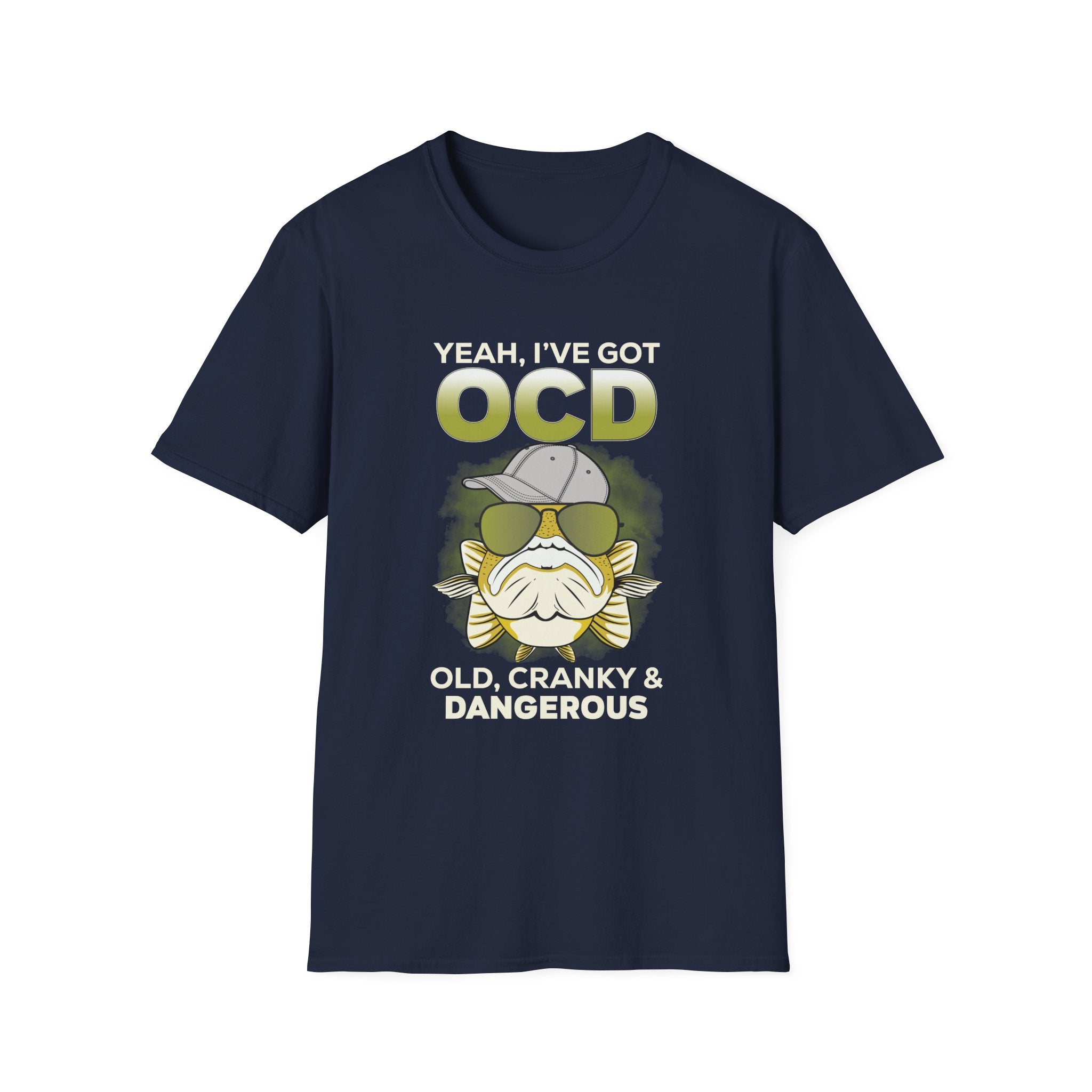 Funny OCD T-Shirt - Old, Cranky & Dangerous Graphic Tee for Fishing Enthusiasts