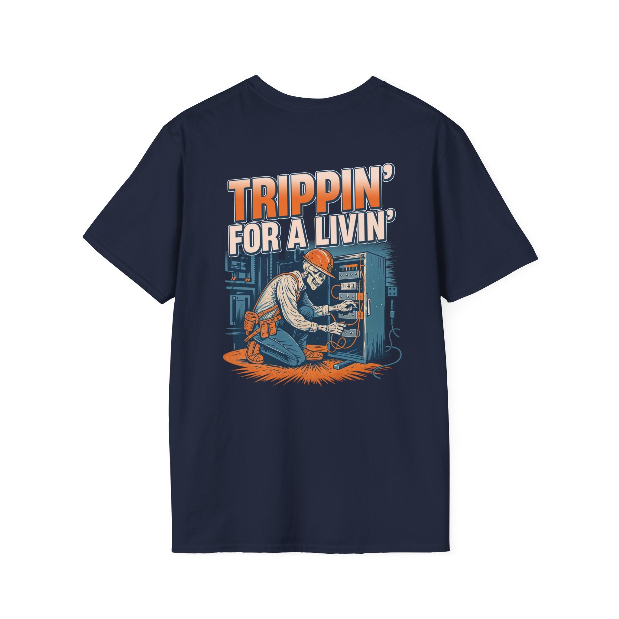 Trippin' for a Livin' Graphic Tee, Perfect for Electricians, Casual Wear, Gift for Him