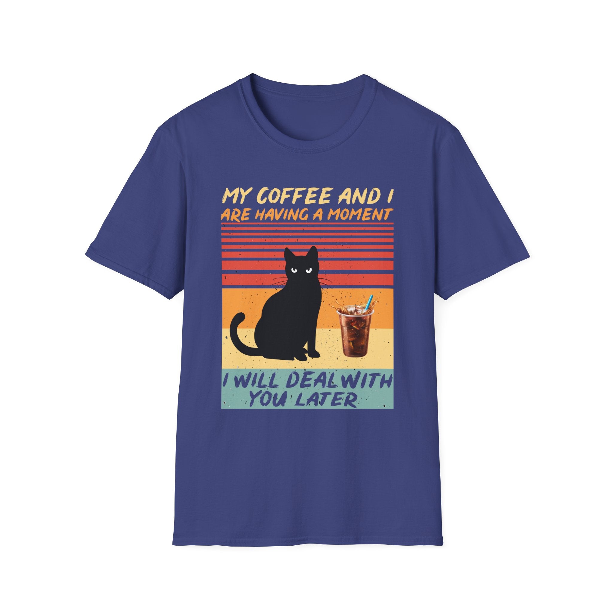 Vintage Cat Coffee T-Shirt | Funny Pet Lover Gift, Coffee Enthusiast Apparel, Casual Wear, Unisex Tee, Cat Mom Shirt