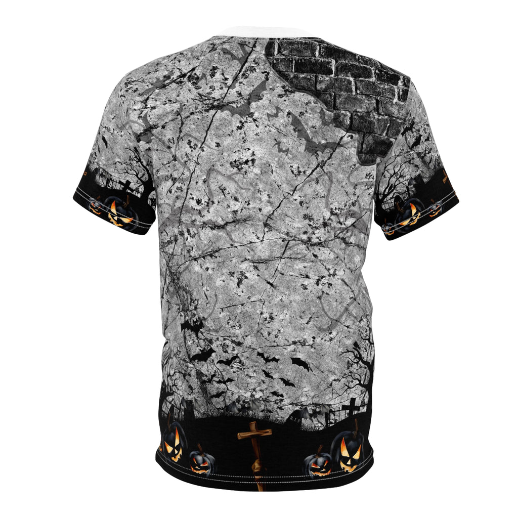 Halloween Firefighter Tee, Spooky Unisex T-Shirt, Graphic Tee for Firefighting Enthusiasts, Halloween Costume Attire, Unique Gift