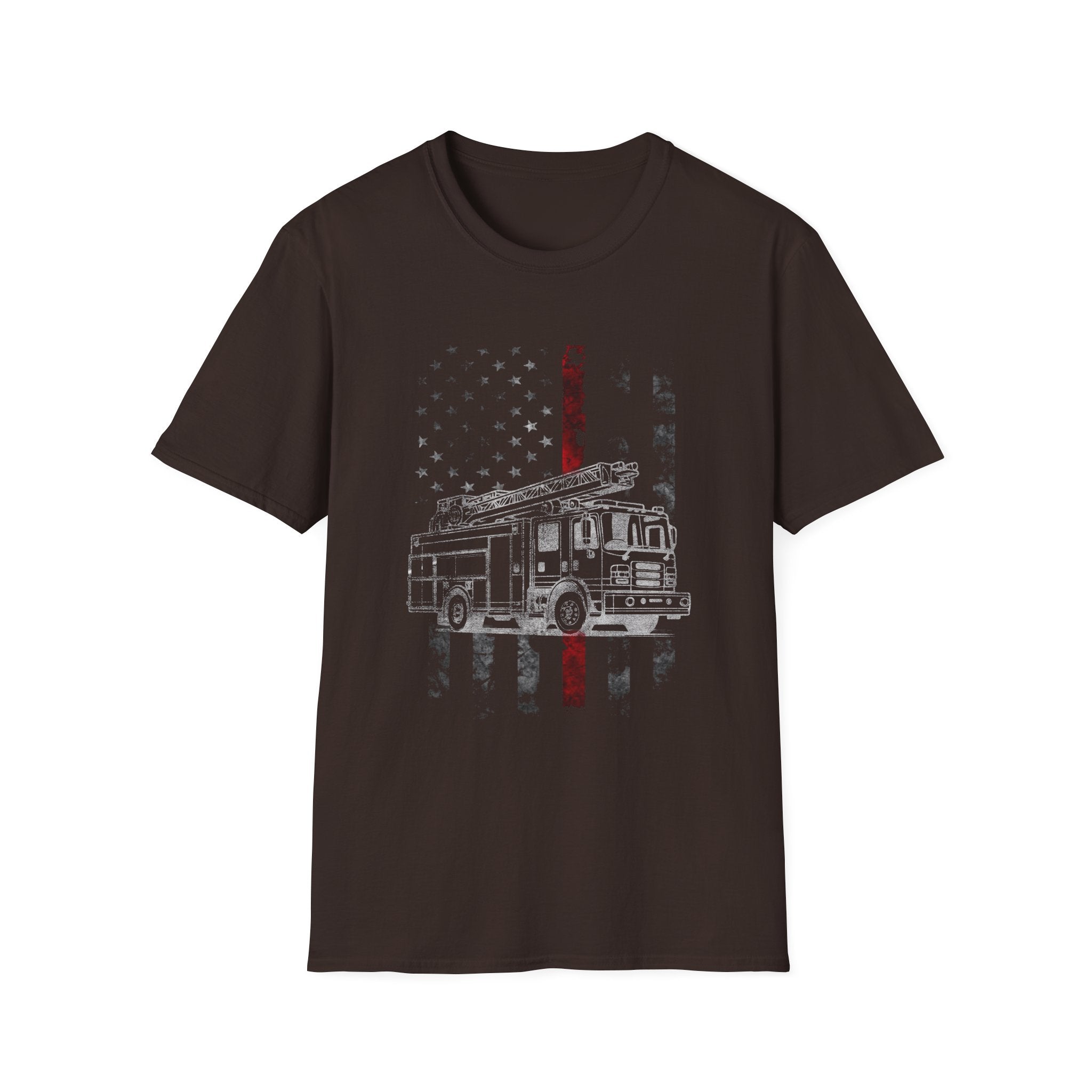 Patriotic Firefighter Graphic T-Shirt | Unisex Softstyle Tee for Heroes,,,..